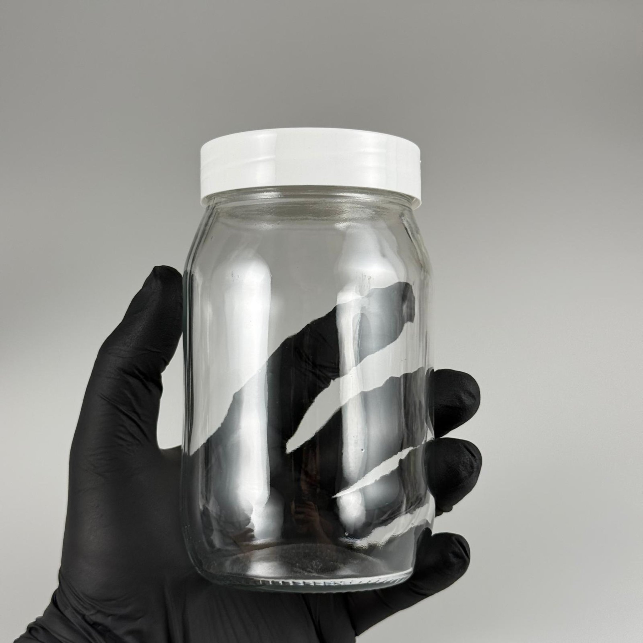 370 CC STANDART KAVANOZ - BEYAZ PLASTİK KAPAKLI - 370 ML CAM KAVANOZ