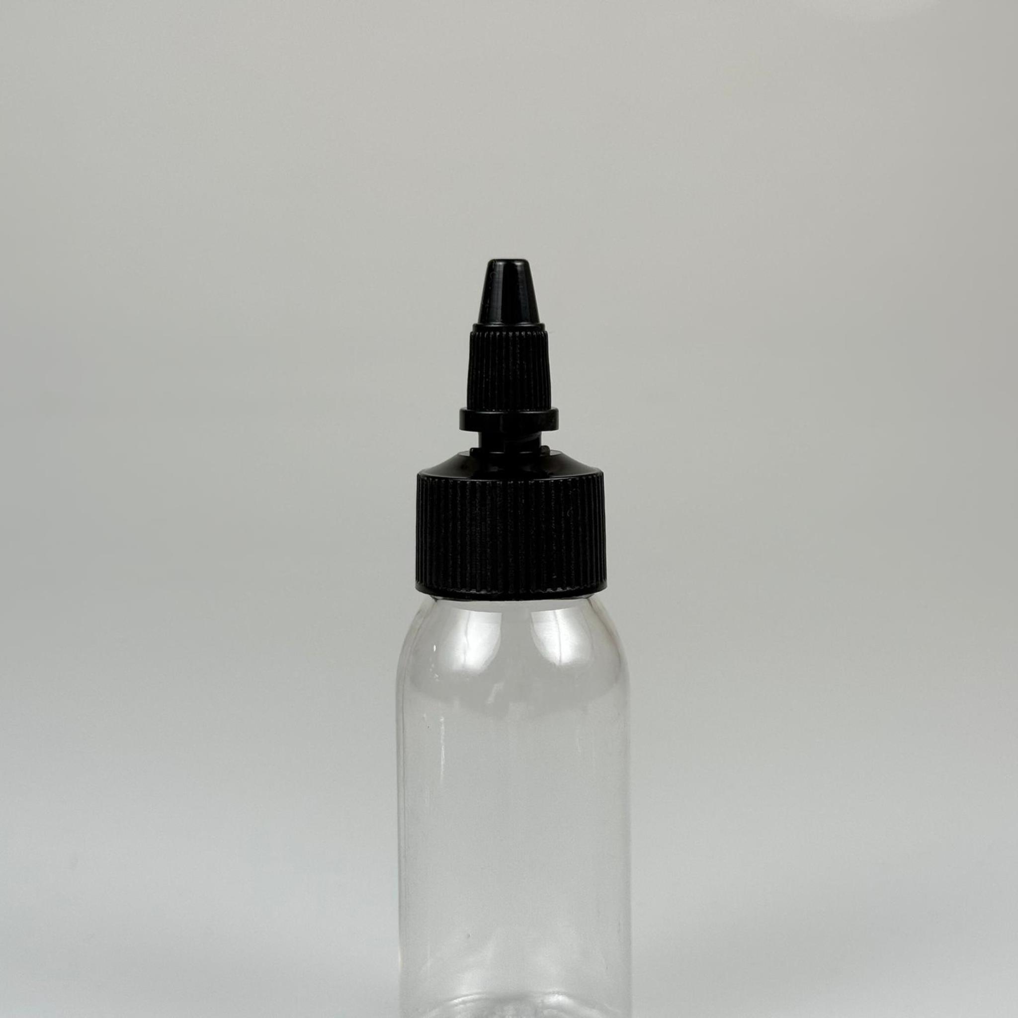 YAĞ, SOS, ACI SOS, SİRKE, SRIRACHA, MÜREKKEP, TUTKAL AKITICI VB BOŞ ŞİŞELERİ - SİYAH SİVRİ TWİST AKITICI KAPAK + 50 ML SERT PET PLASTİK ŞİŞE TAKIM