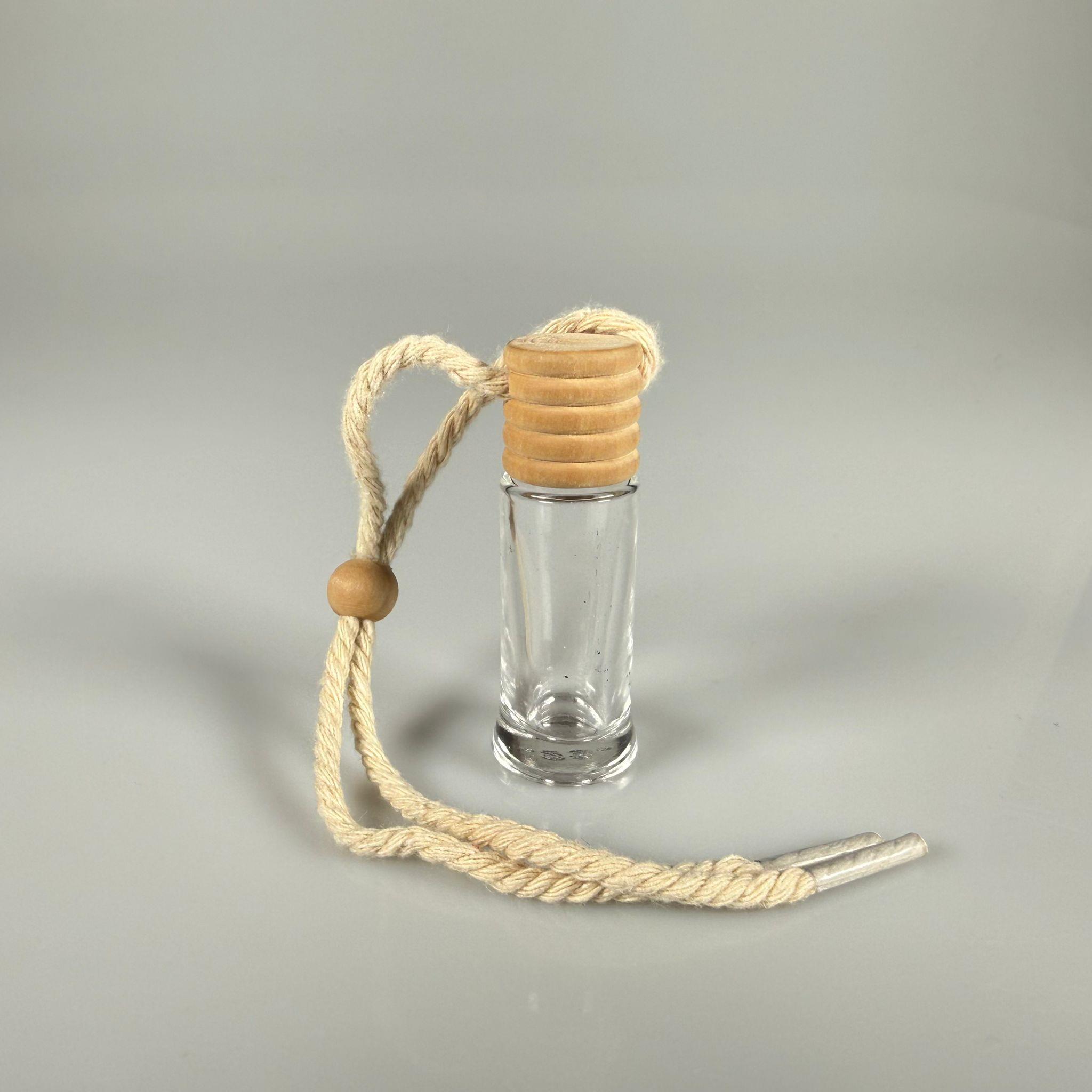 6 CC CAM OTO KOKUSU ŞİŞESİ AHŞAP KAPAKLI TIPALI TAKIM - 6 ML BOŞ OTO PARFÜM ŞİŞESİ