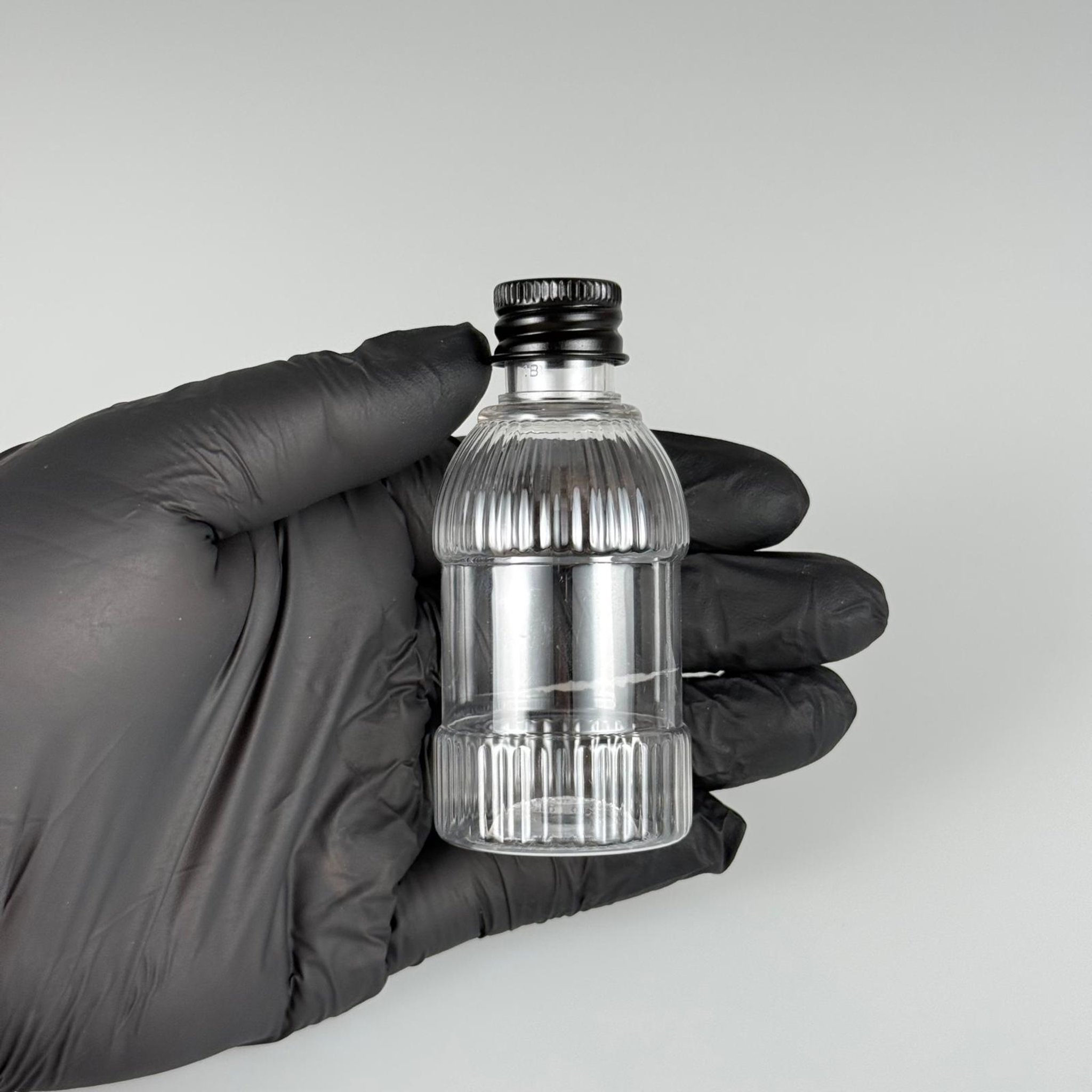 50 CC MANDALİNA MODEL PET ŞİŞE + KÖPÜK CONTALI SİYAH ALÜMİNYUM METAL KAPAKLI TAKIM - 50 ML TOMBUL PET ŞİŞE