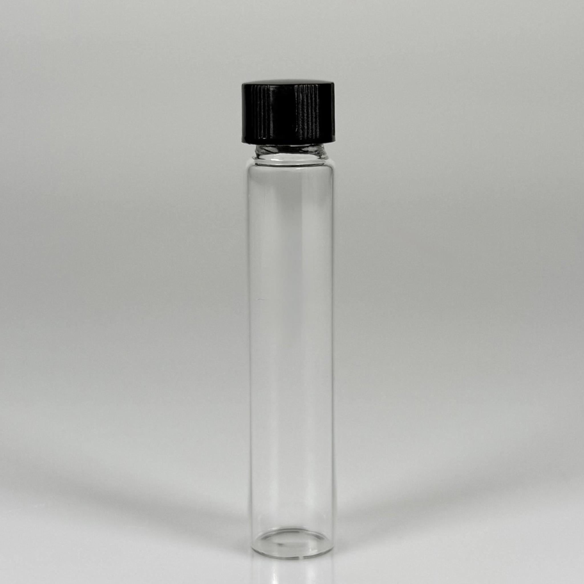 10 CC ŞEFFAF CAM ŞİŞE - SİYAH KAPAKLI - 10 ML KAPAKLI CAM ŞİŞE