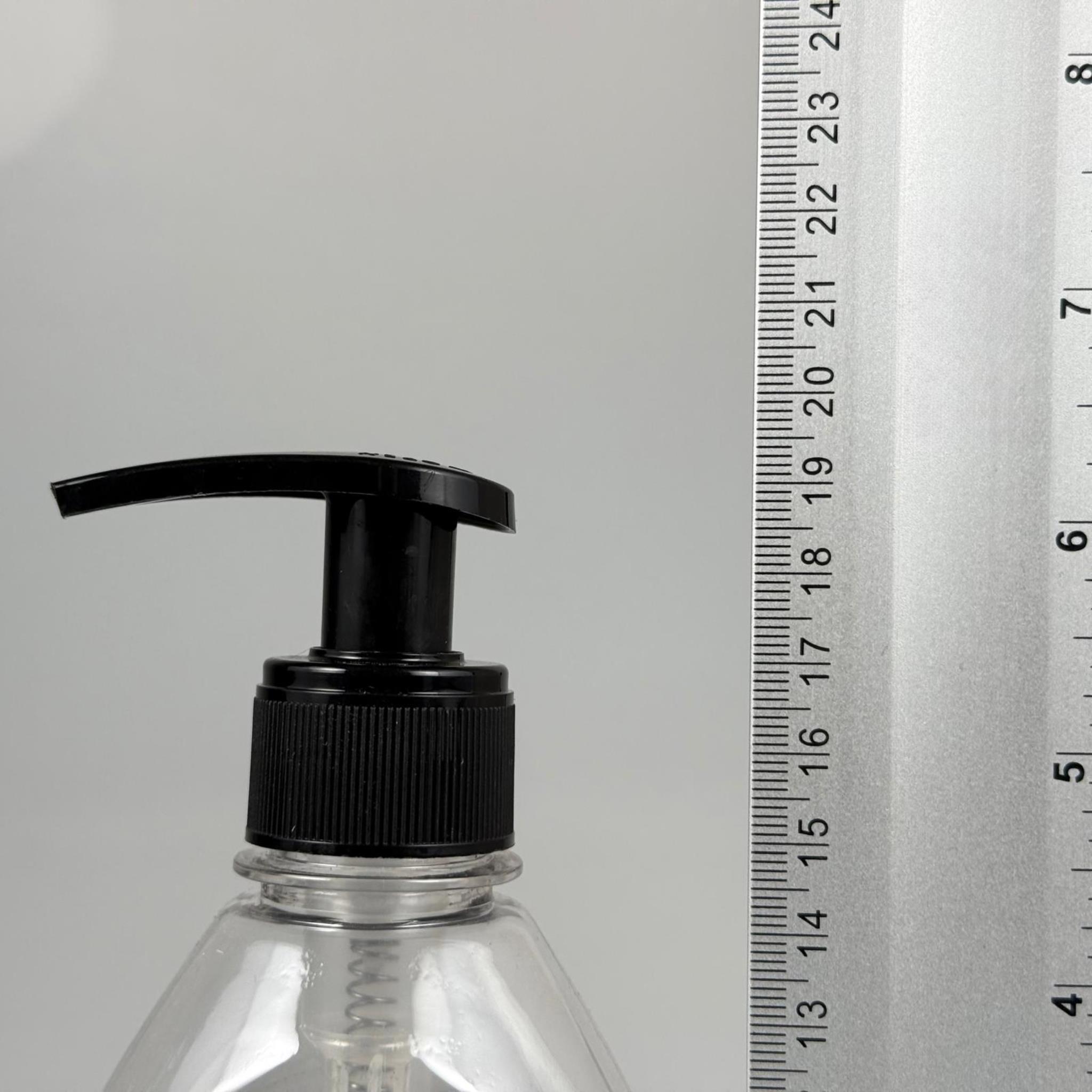 400 CC YASSI PET ŞİŞE - SİYAH SIVI SABUN POMPALI - 400 ML PLASTİK ŞİŞE