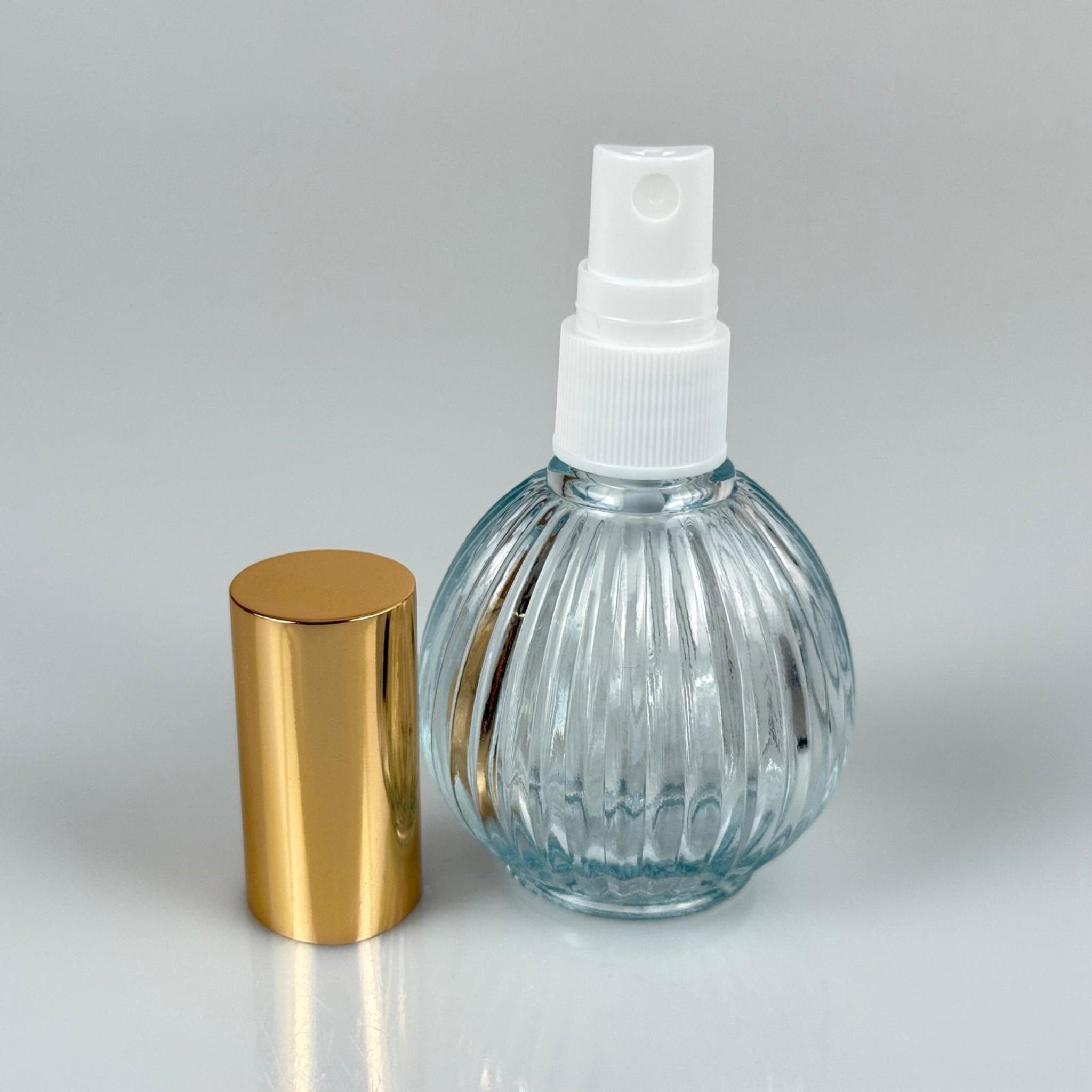 50 CC ÇİZGİLİ TOP CAM ŞİŞE + GOLD SPREY FISFIS - 50 ML HEDİYELİK CAM KOLONYA ŞİŞESİ - DÜĞÜN, NİŞAN, SÖZ, KINA, CENAZE, PROMOSYON, PARFÜM İÇİN HEDİYELİK KOLONYA ŞİŞELERİ