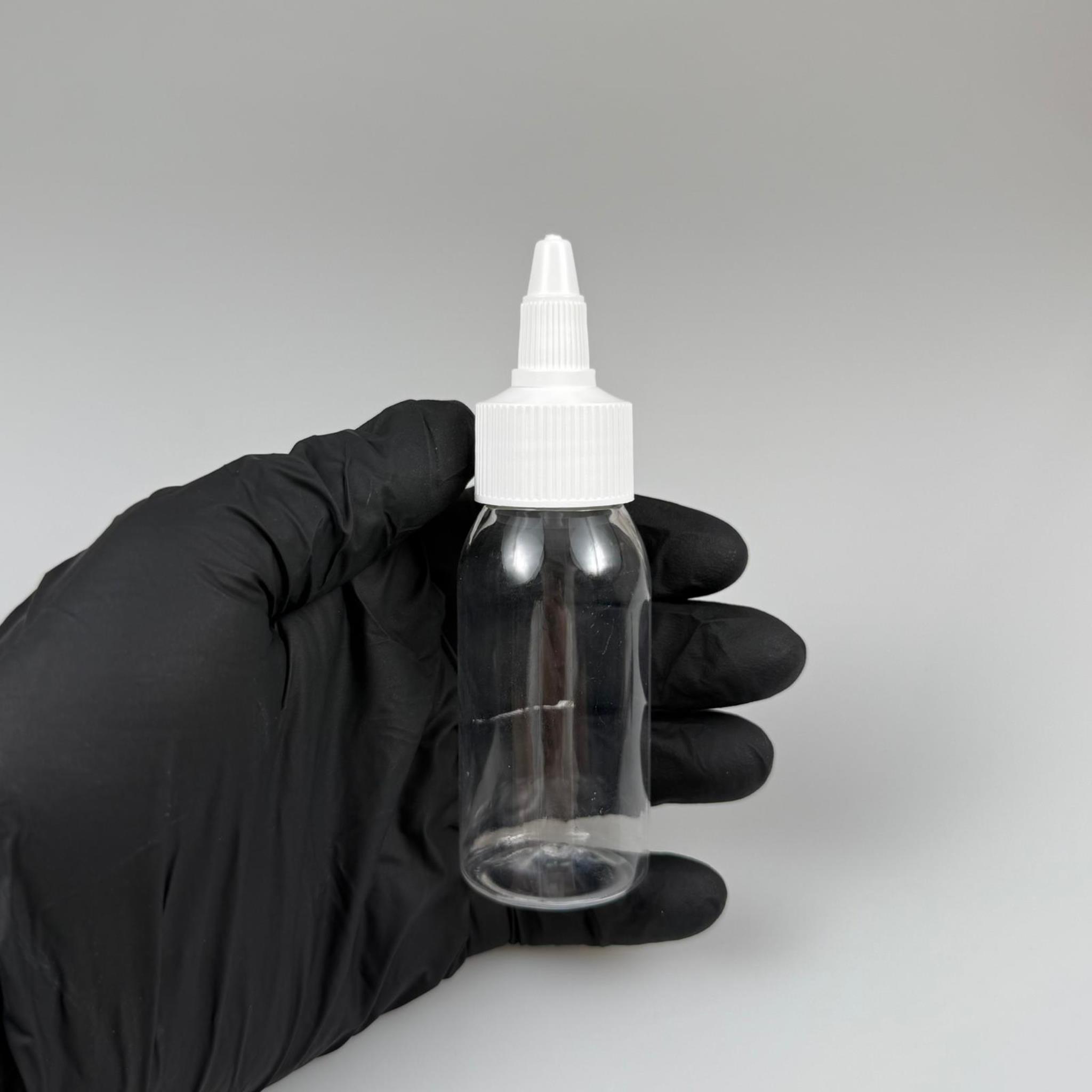 YAĞ, SOS, ACI SOS, SİRKE, SRIRACHA, MÜREKKEP, TUTKAL AKITICI VB BOŞ ŞİŞELERİ - BEYAZ SİVRİ TWİST AKITICI KAPAK + 50 ML SERT PET PLASTİK ŞİŞE TAKIM