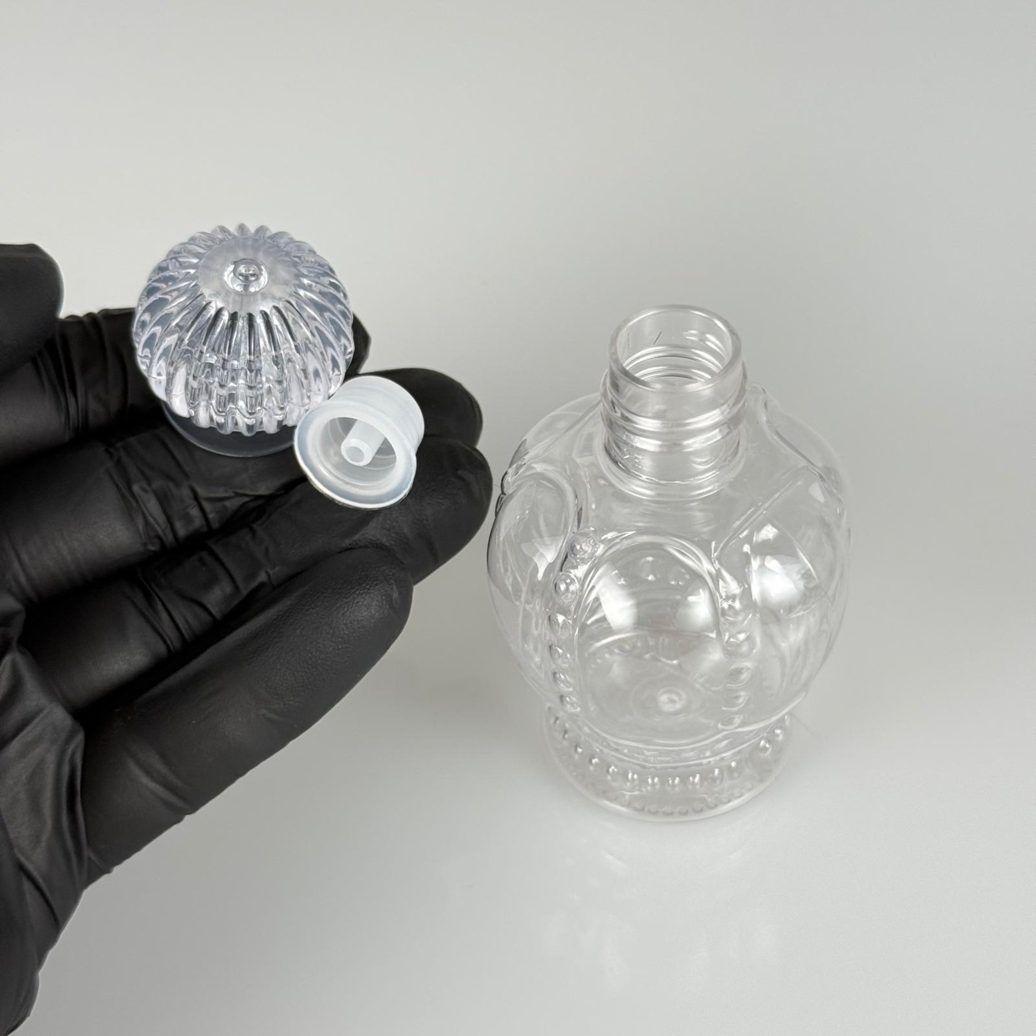 60 CC PET KRAL TACI ŞİŞE -  KRİSTAL KAPAKLI KOLONYA TIPALI TAKIM - 60 ML BOŞ PLASTİK KOLONYA ŞİŞELERİ