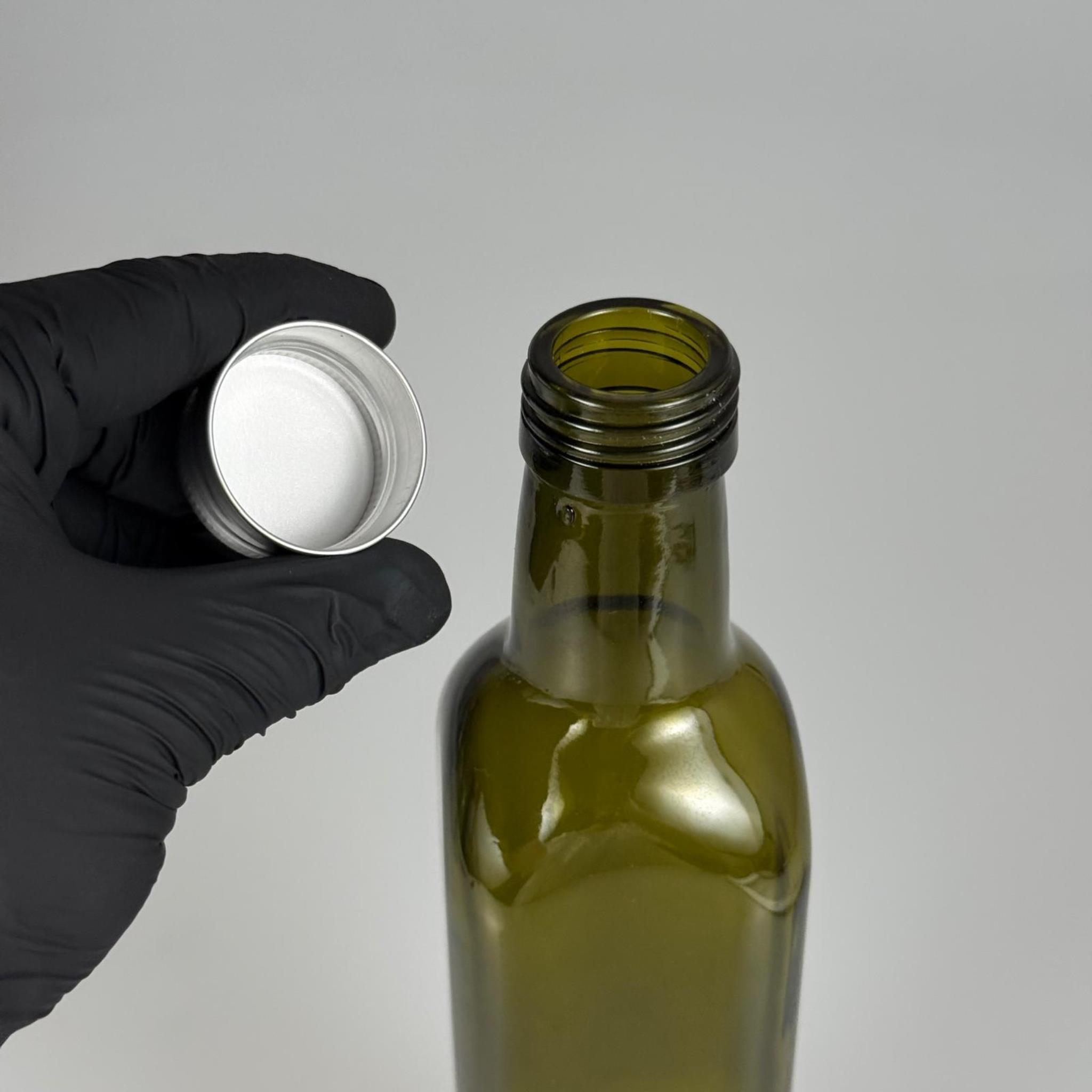 500 CC YEŞİL MARASKA CAM ŞİŞE - GÜMÜŞ METAL ALÜMİNYUM KAPAKLI - 500 ML KÖŞELİ YAĞ ŞİŞESİ - SİRKE ŞİŞESİ