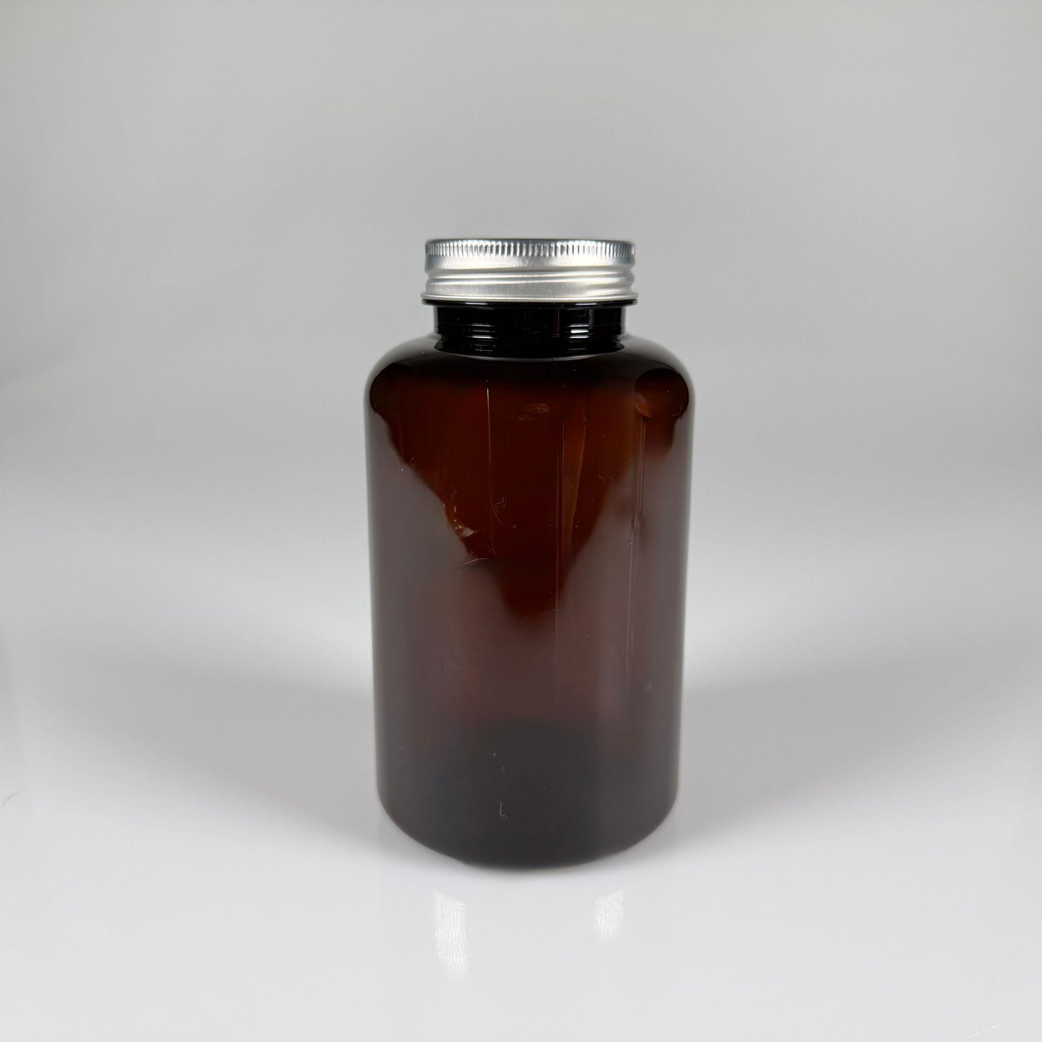 BAHARAT, TOZ, KAHVE, SAHLEP VB MUTFAK DÜZENLEME İÇİN KARE PLASTİK KAVANOZLAR - 400 ML -  RAF DÜZENLEYİCİ GIDAYA UYGUN KÖŞELİ GÜMÜŞ METAL KAPAKLI AMBER PET KAVANOZLARI