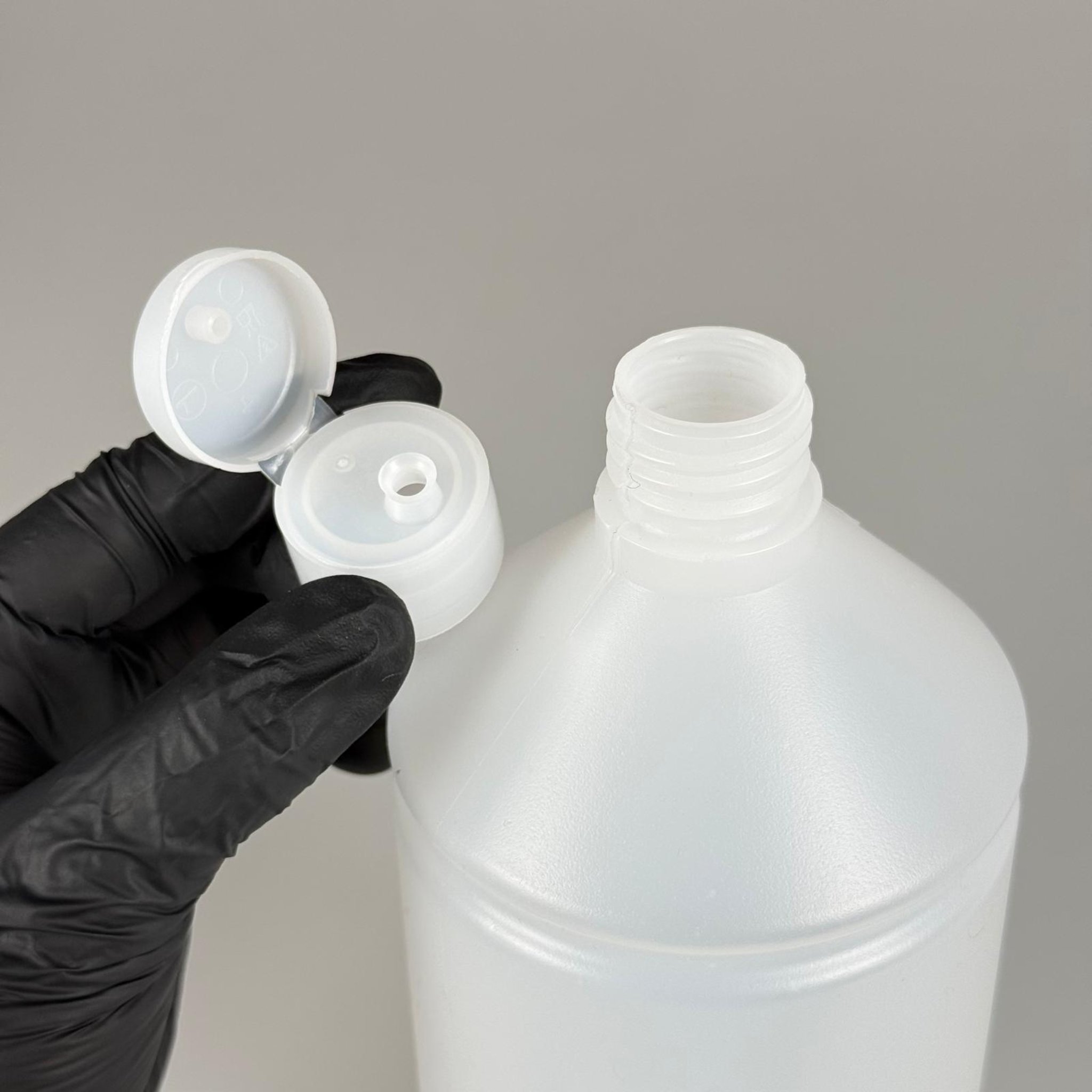 1000 CC TİNER ŞİŞESİ - ŞEFFAF FLİPTOP KAPAKLI - 1000 ML KİMYASALA DAYANIKLI PLASTİK ŞİŞE - 1 LT POLİETİLEN ŞİŞE