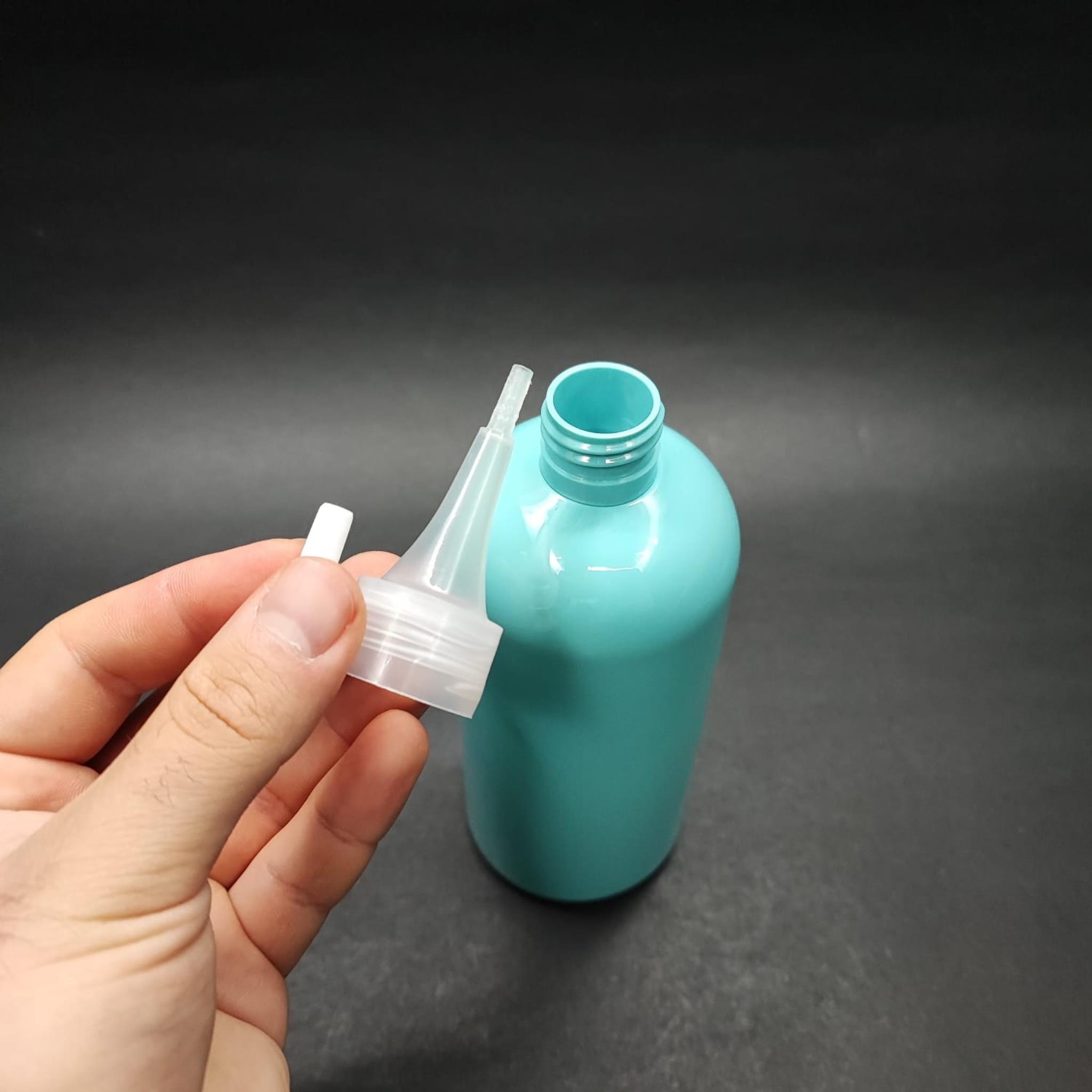 400 CC OVAL BOYUNLU SİLİNDİR PET ŞİŞE (30 GR) - AKITICI ŞEFFAF KAPAKLI - 400 ML PLASTİK ŞİŞE - TURKUAZ