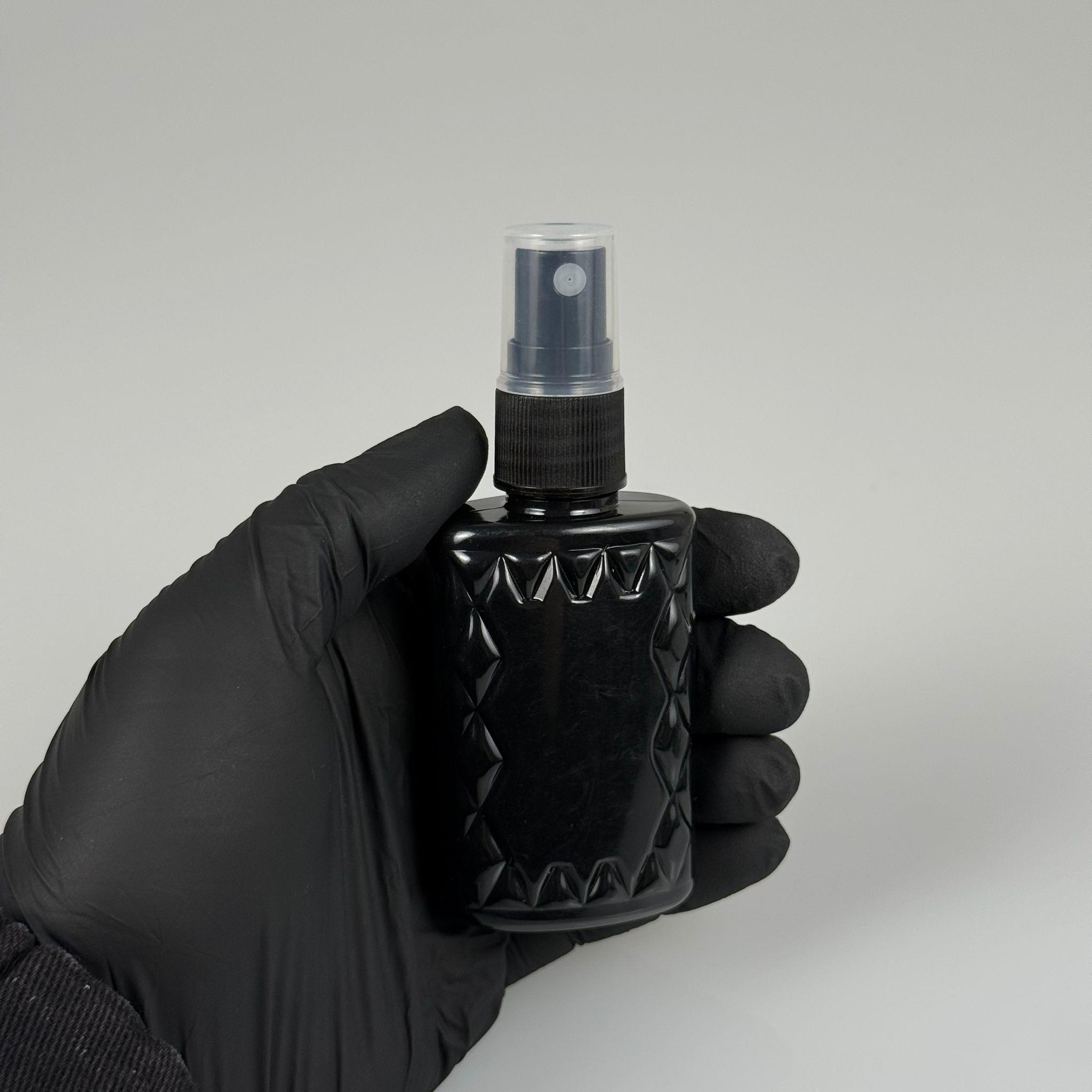 50 CC SİYAH PET KÖŞELİ PARFÜM ŞİŞESİ - SİYAH SPREYLİ - 50 ML PLASTİK PARFÜM - KOLONYA ŞİŞESİ