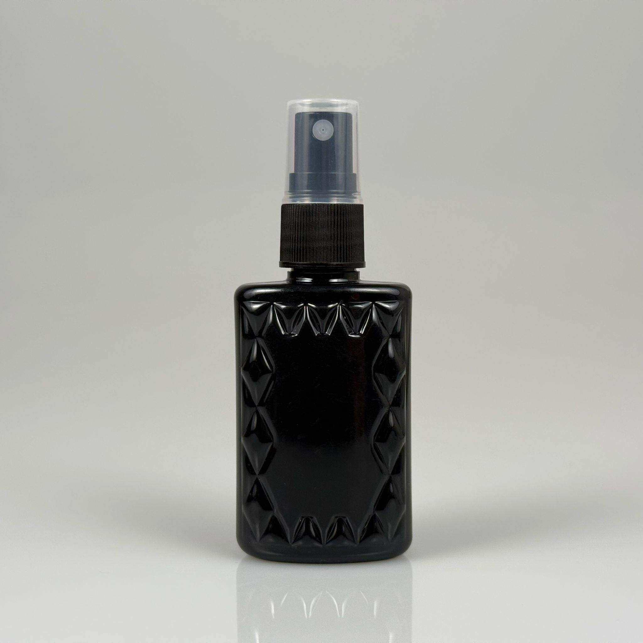 50 CC SİYAH PET KÖŞELİ PARFÜM ŞİŞESİ - SİYAH SPREYLİ - 50 ML PLASTİK PARFÜM - KOLONYA ŞİŞESİ