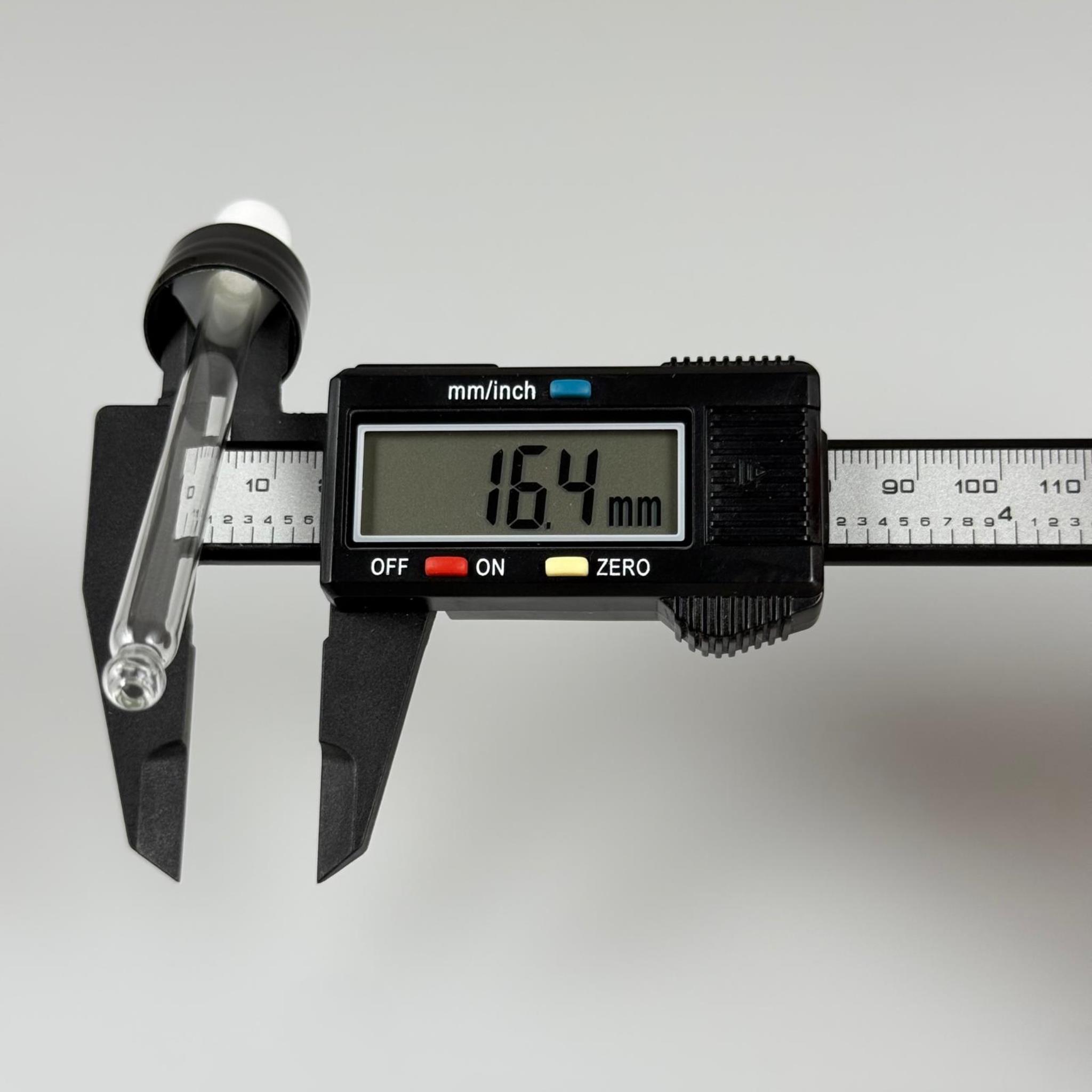 18 MM CAM DAMLALIKLI TAKIM - BEYAZ EMZİK + DELİKLİ PLASTİK DÜZ SİYAH KAPAK + 90 MM CAM PİPET