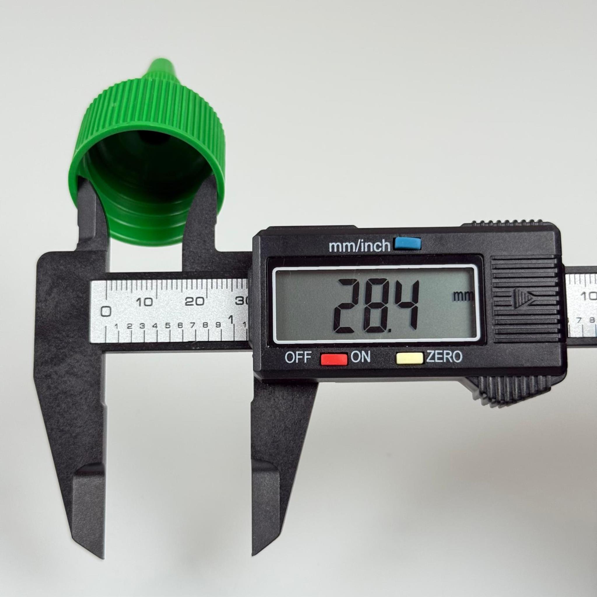 28 MM TWİST ASANSÖR SİVRİ YEŞİL KAPAK - ZEYTİNYAĞ, SOS, MÜREKKEP, ŞAMPUAN, TUTKAL KARTUŞ İÇİN AKITICILI PLASTİK KAPAK