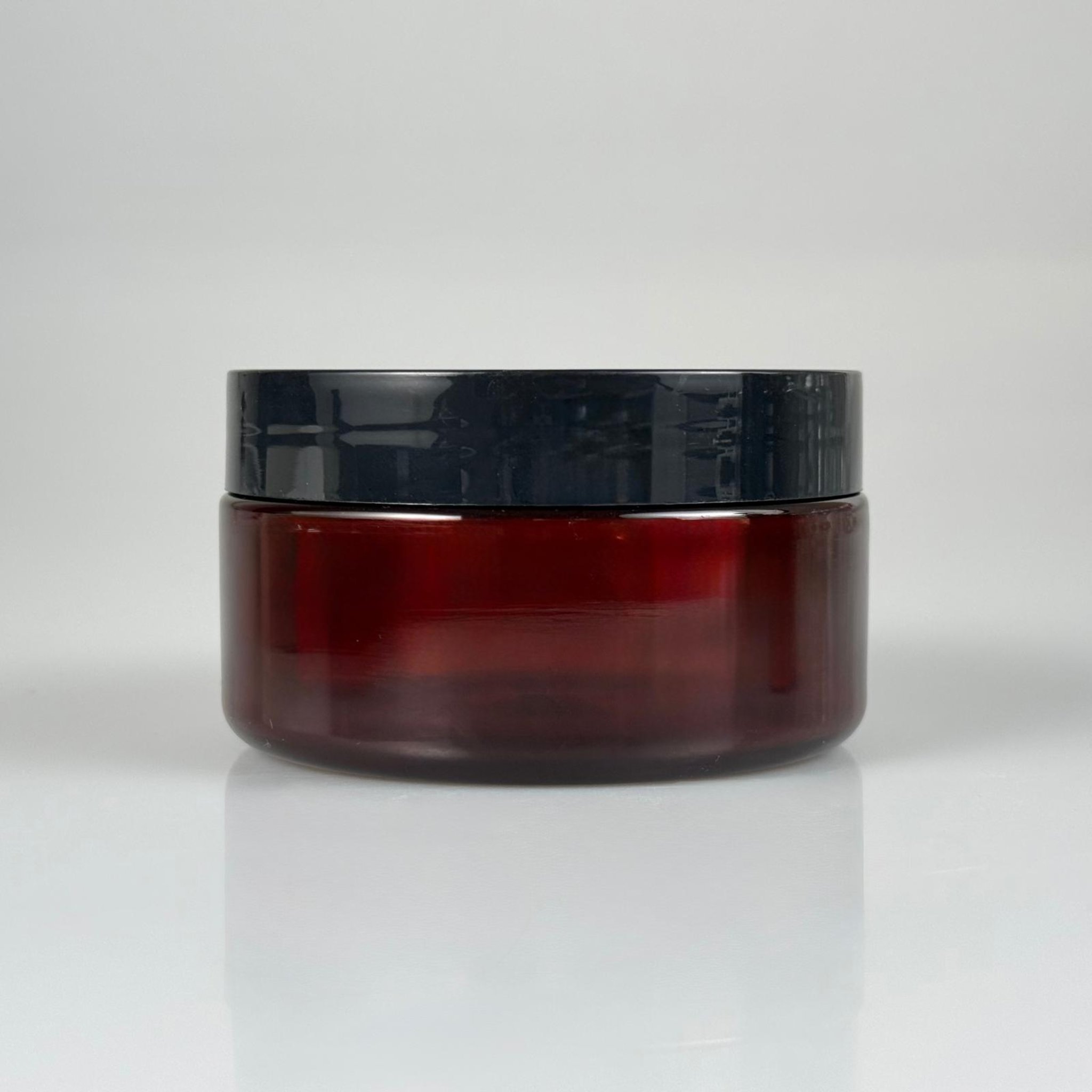 200 CC SERT PLASTİK AMBER KAVANOZ - SİYAH KAPAKLI  - 200 ML KAHVERENGİ KAVANOZ