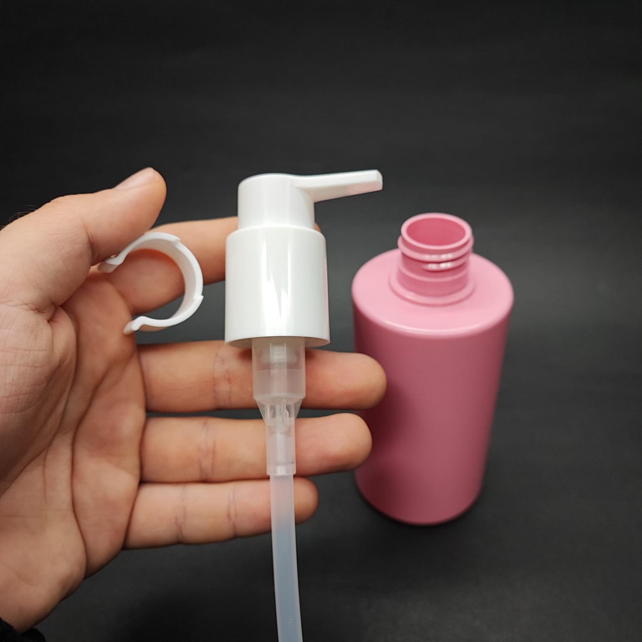 200 CC KÜT BOYUNLU SİLİNDİR PET ŞİŞE (24 GR) - BEYAZ XAVIER LOSYON POMPALI - 200 ML PLASTİK ŞİŞE - PEMBE