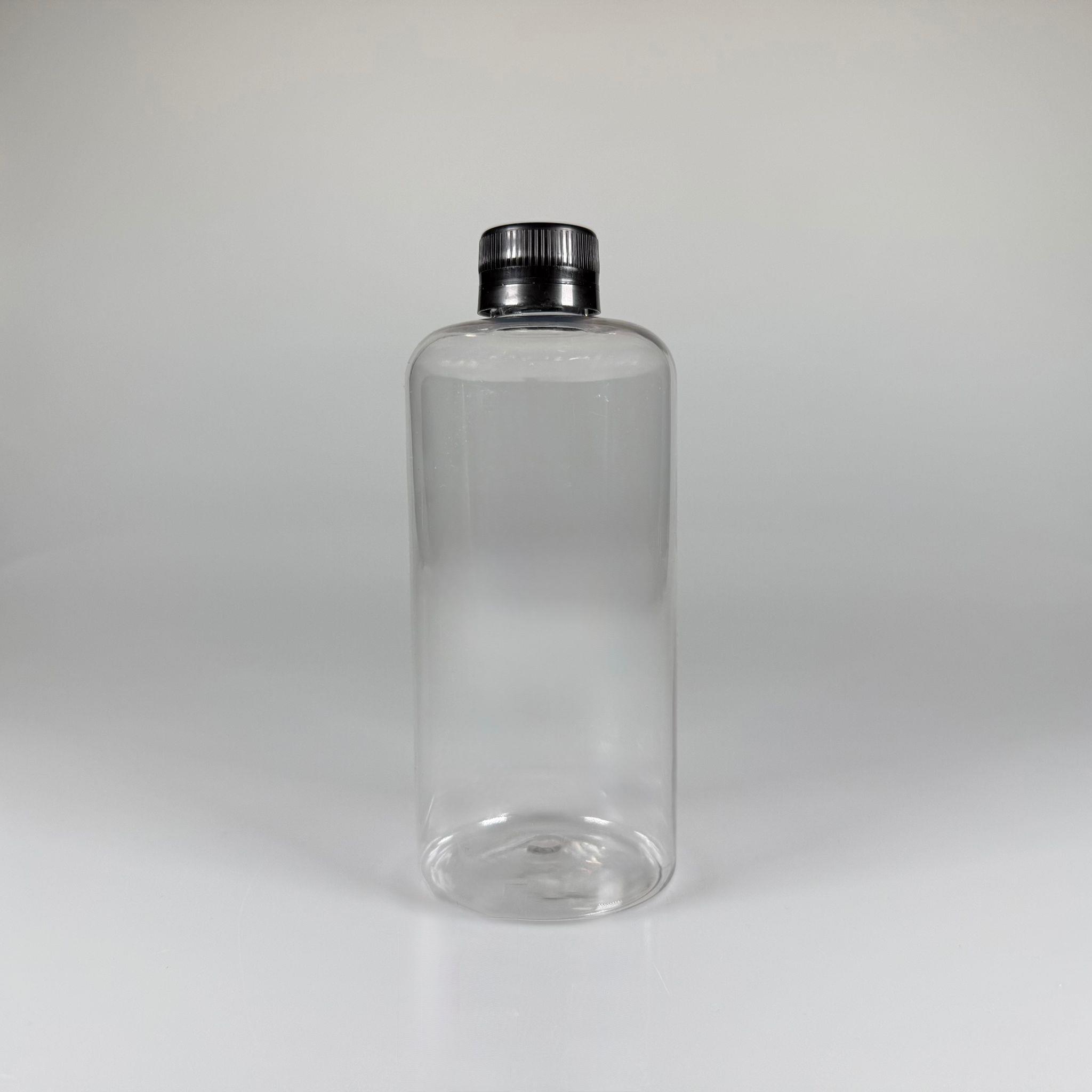 500 CC UZUN SİLİNDİR PET ŞİŞE KALIN (26 GR) - SİYAH KİLİTLİ KAPAKLI - 28 AĞIZ - 500 ML PET ŞİŞE