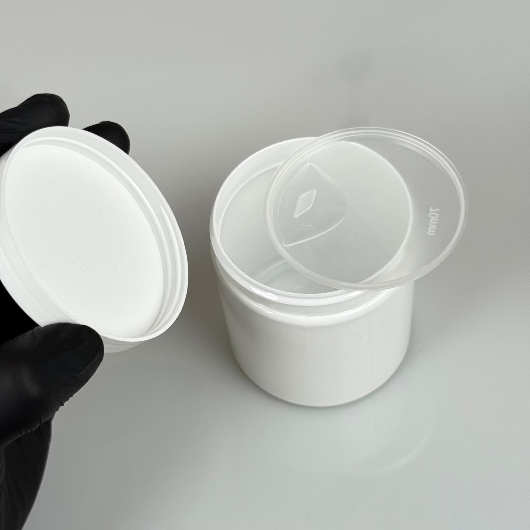 250 ML SERT PET KAVANOZ + BEYAZ PLASTİK KAPAK + İÇ TIPA - 250 CC KALIN BEYAZ PLASTİK KAVANOZ BEYAZ PLASTİK KAPAKLI İÇ TIPALI TAKIM - KREM KAVANOZLARI