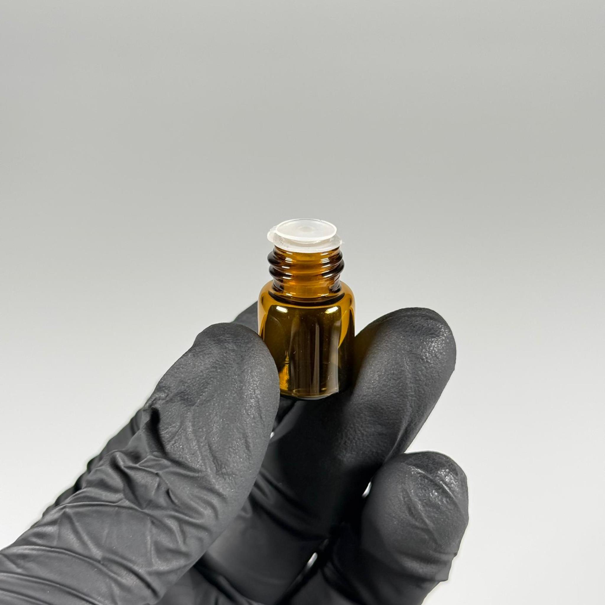 2 CC AMBER İNCE CAM ŞİŞE - SİYAH KAPAKLI + İÇTEN DAMLALIKLI - 2 ML CAM ŞİŞE