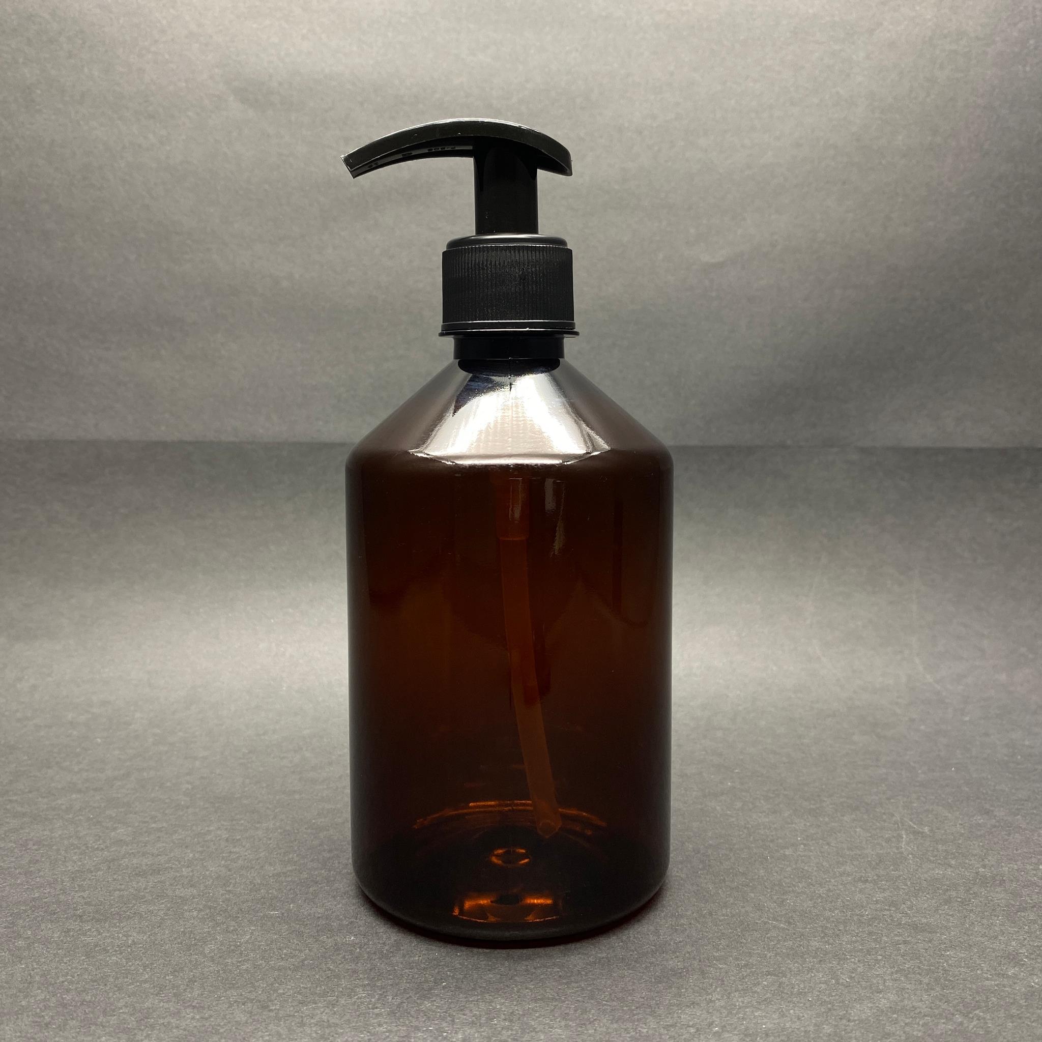 500 CC AMBER PLASTİK ŞİŞE - SİYAH POMPALI - 500 ML KAHVERENGİ BOŞ PLASTİK ŞİŞE