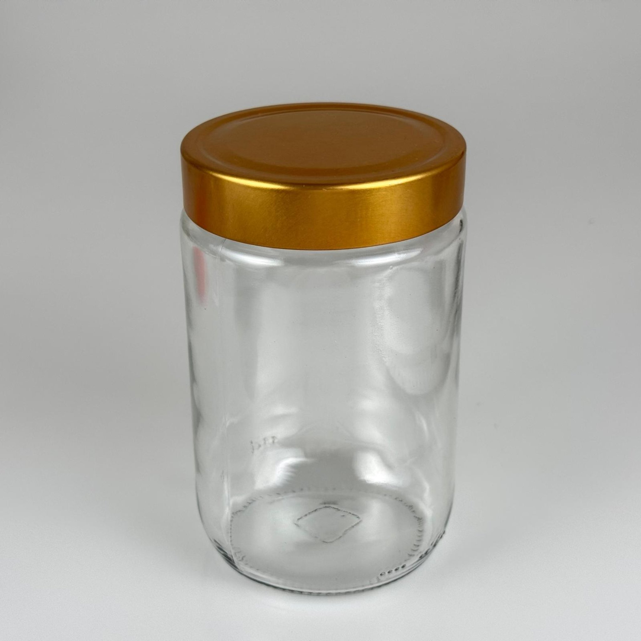 660 CC CAM KAVANOZ -  DERİN GOLD LÜKS METAL KAPAKLI - 660 ML CAM KAVANOZ - DERİN ETEK KAPAKLI