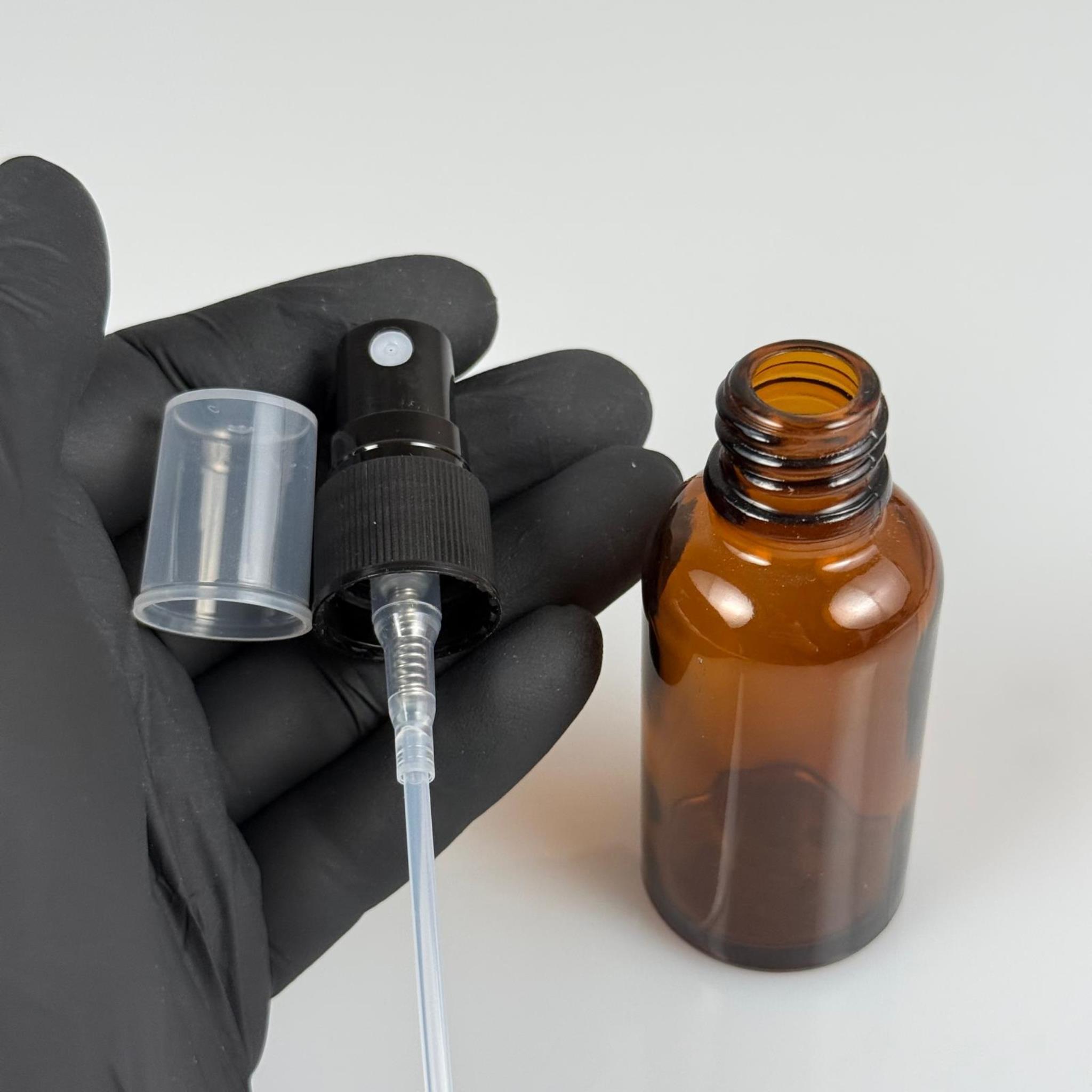 30 CC AMBER CAM ŞİŞE SİYAH SPREYLİ TAKIM - 30 ML SPREYLİ ŞİŞE