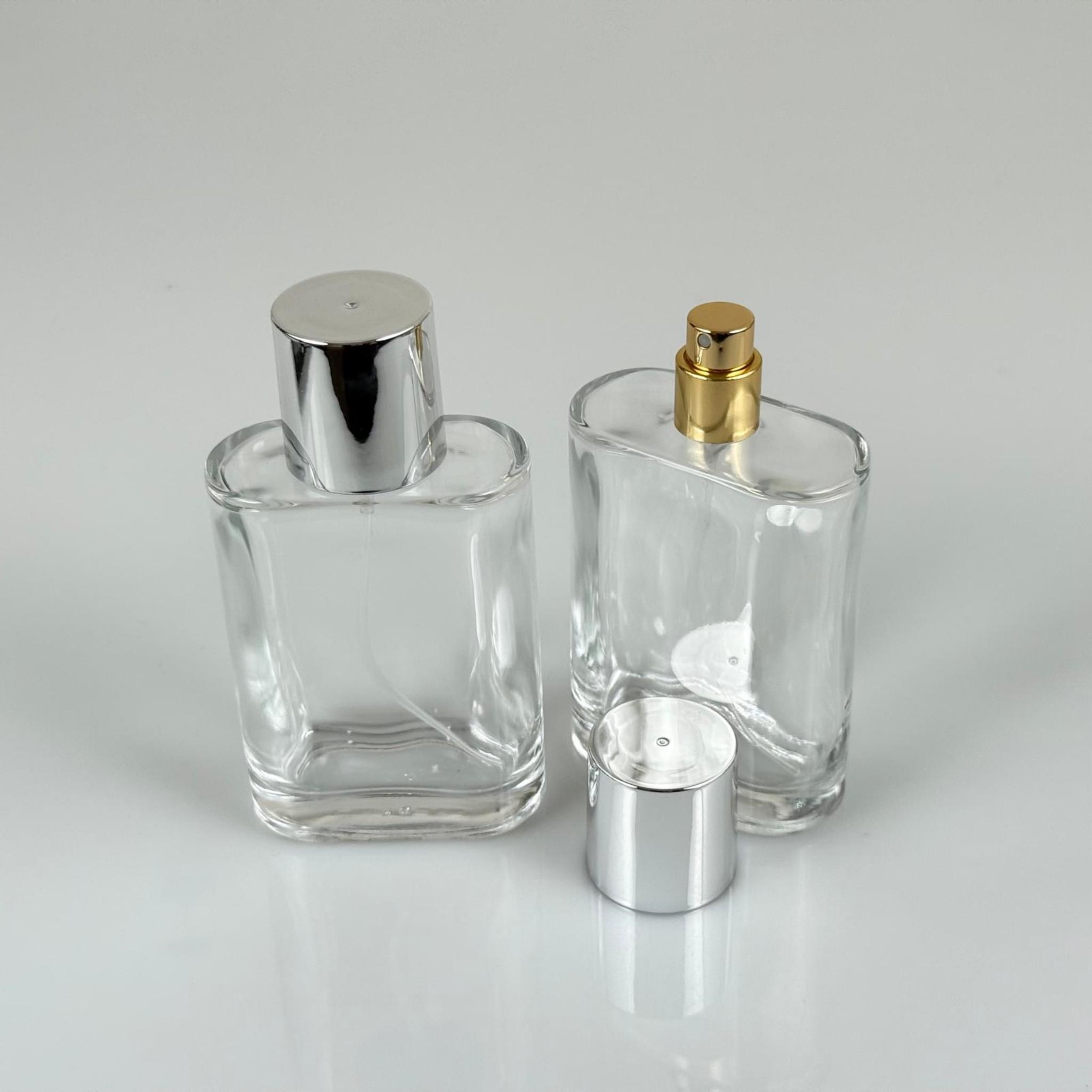 100 ML YASSI MODEL CEO PARFÜM ŞİŞESİ + GOLD METAL SPREYLİ + GÜMÜŞ GENİŞ KAPAKLI (AĞIZ 15 MM GEÇME KOLAY KAPAMA)