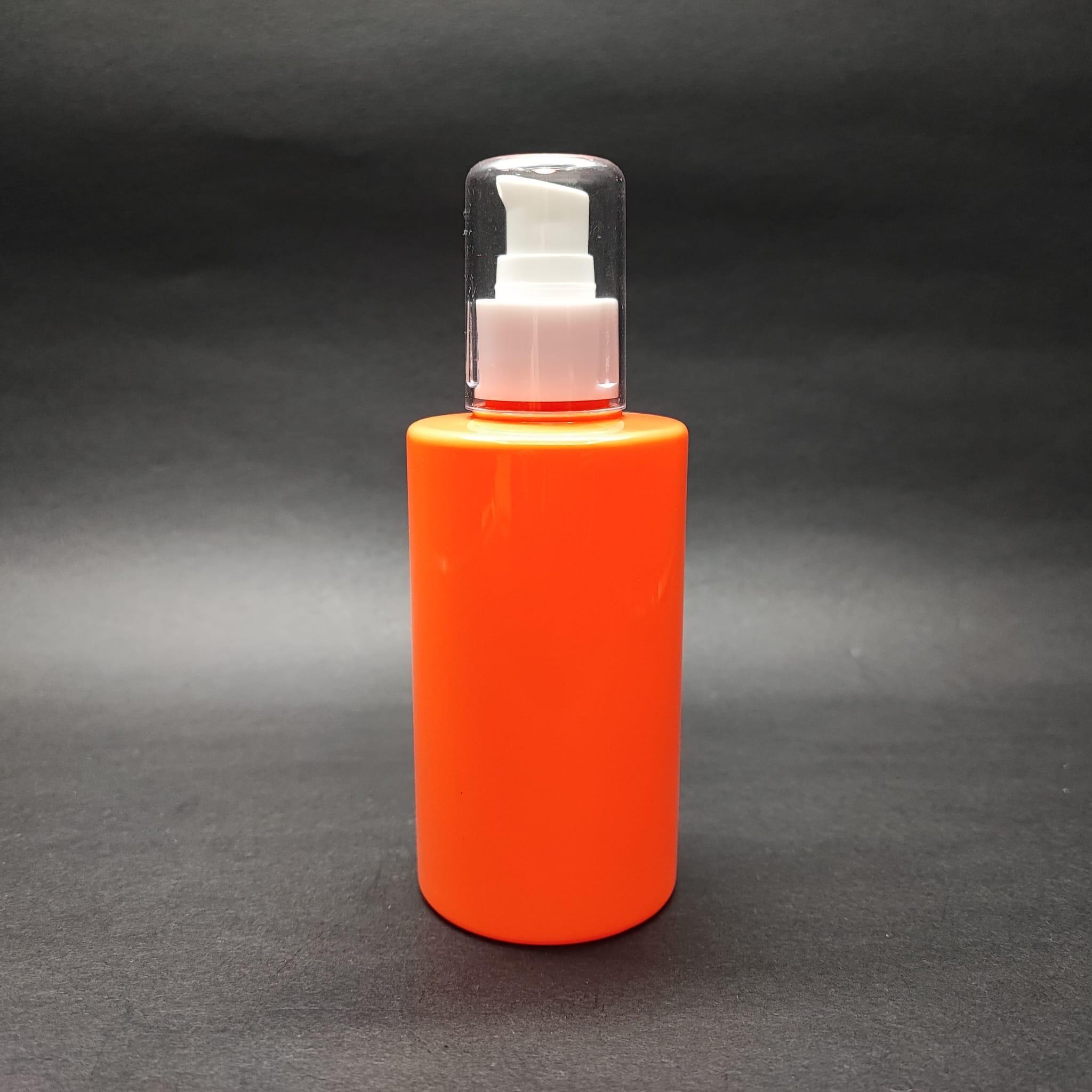 200 CC KÜT BOYUNLU SİLİNDİR PET ŞİŞE (24 GR) - BEYAZ LOSYON POMPALI - 200 ML PLASTİK ŞİŞE - TURUNCU