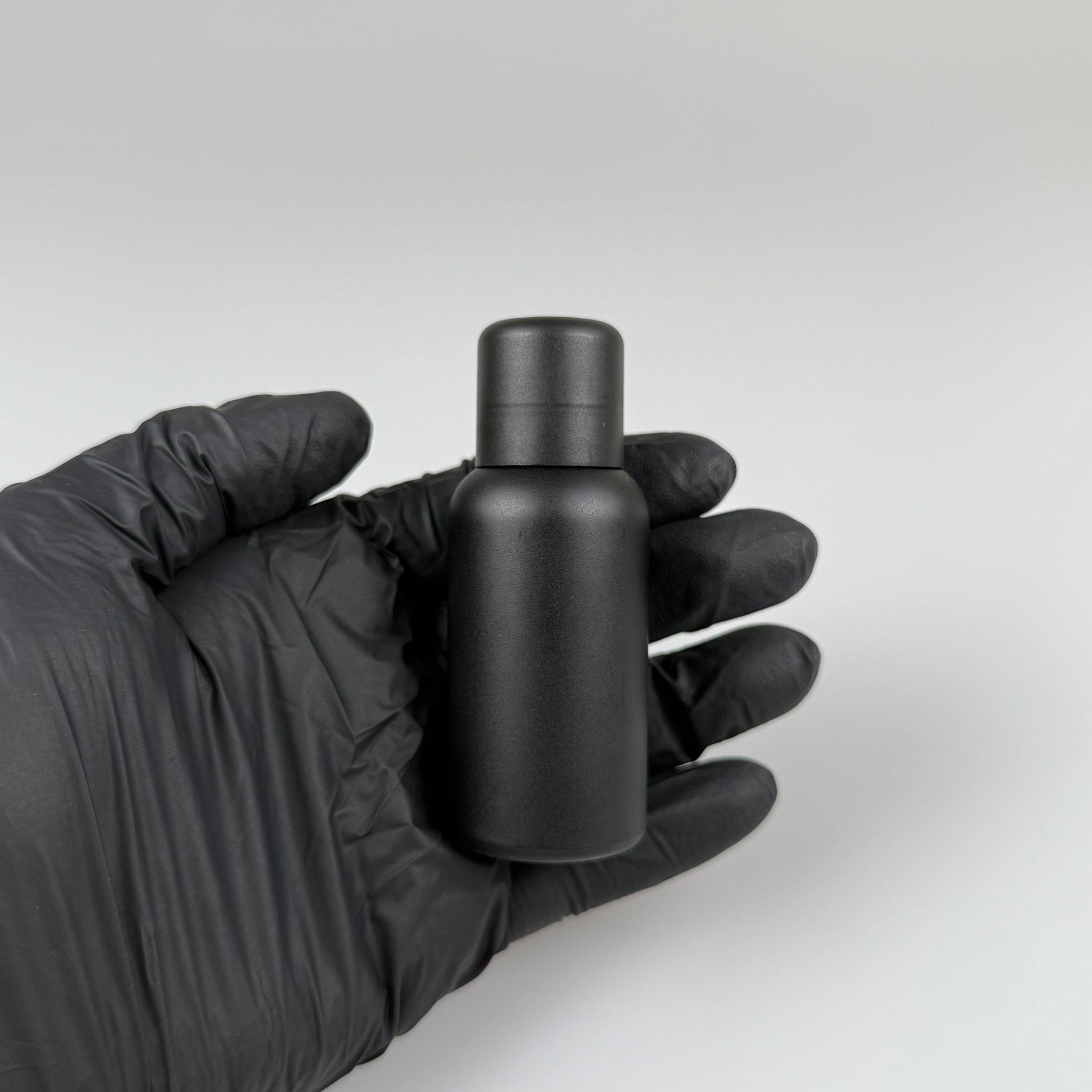 30 CC MAT SİYAH CAM ŞİŞE + İÇTEN DAMLALIKLI ÇOCUK KİLİTLİ SİYAH KAPAK - MAT SİYAH 30 ML KİLİT KAPAKLI DAMLATMALI ŞİŞE