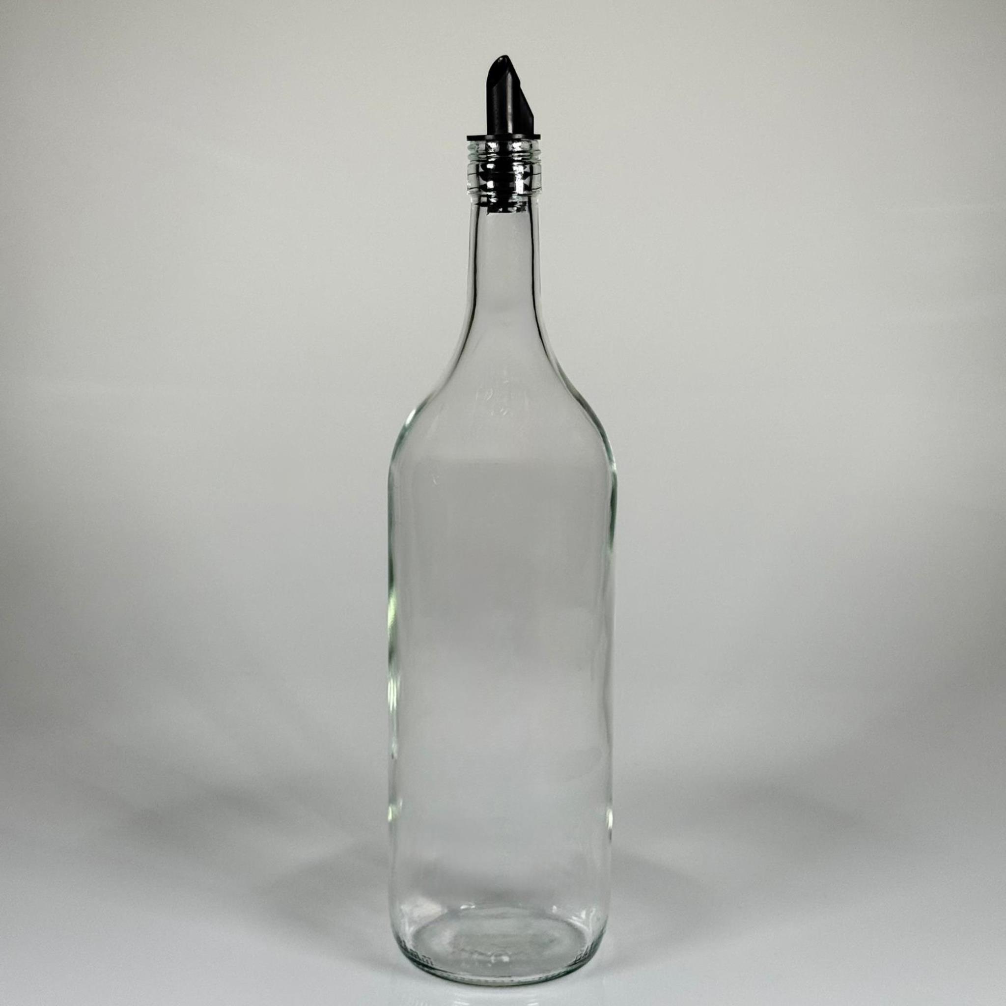 1500 CC ŞEFFAF CAM ŞİŞE - SİLİKON YAĞDANLIK TIPALI AKITICILI - 1,5 LİTRE YEŞİL CAM ŞİŞE - 1500 ML YAĞLIK SİRKELİK ŞİŞESİ