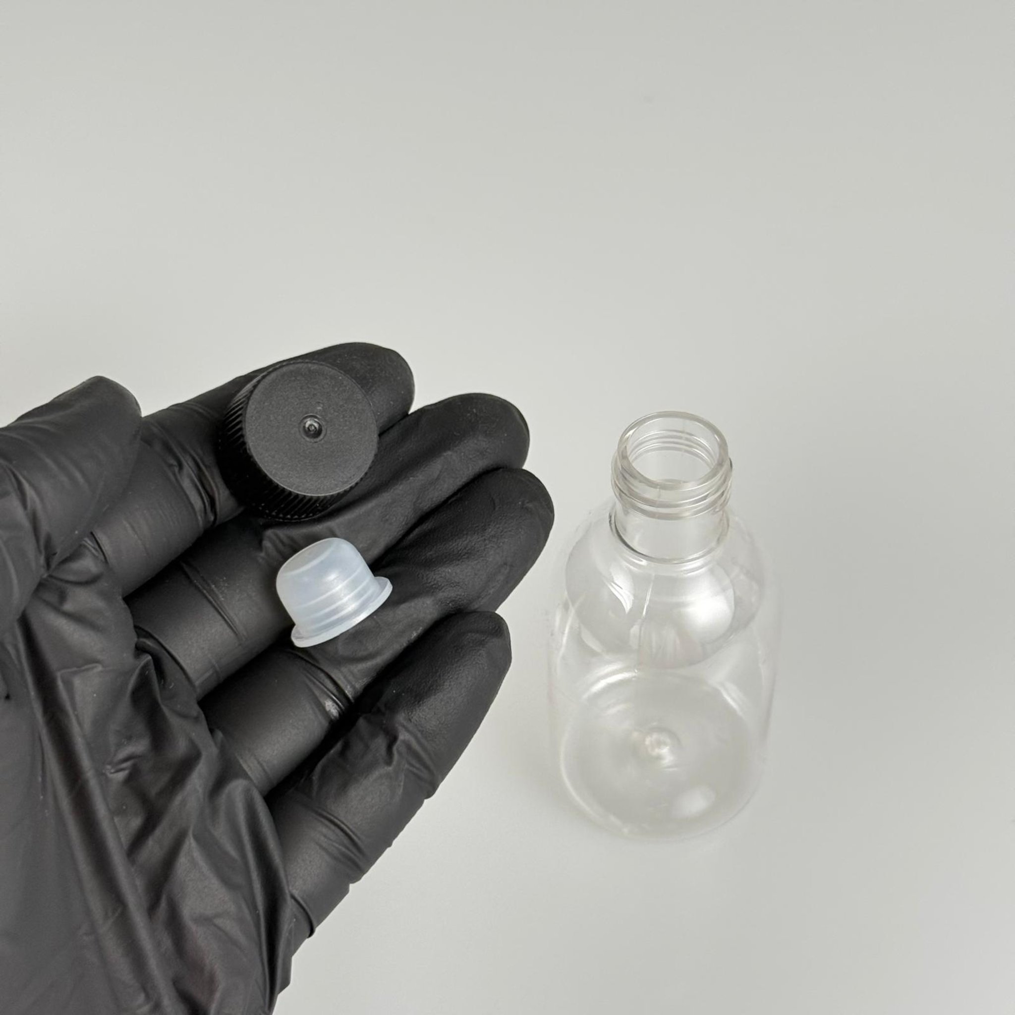 50 ML PET ŞİŞE + CONTALI SİYAH KAPAK + KÖR TIPA TAKIM - 50 CC SIZDIRMAZ BOŞ PLASTİK ŞİŞELER