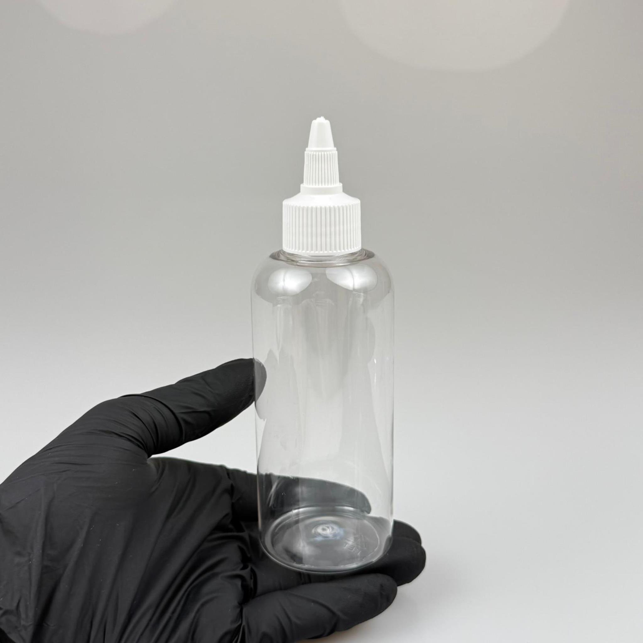 YAĞ, SOS, ACI SOS, SİRKE, SRIRACHA, MÜREKKEP, TUTKAL AKITICI VB BOŞ ŞİŞELERİ - BEYAZ SİVRİ TWİST AKITICI KAPAK + 200 ML OVAL PET PLASTİK ŞİŞE TAKIM