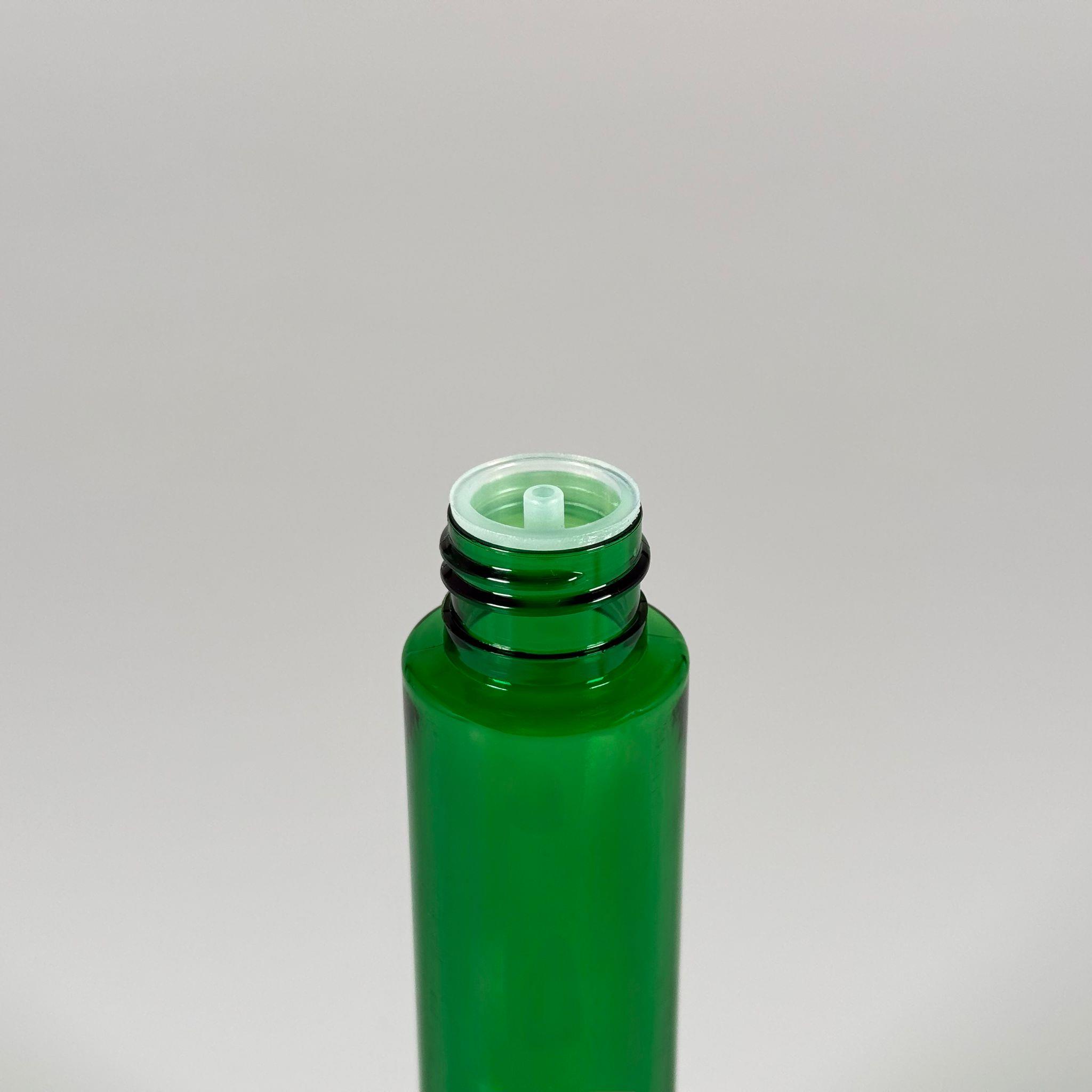 100 CC UZUN SİLİNDİR YEŞİL PET ŞİŞE (24 GR)  - YEŞİL KAPAKLI KOLONYA TIPALI - 100 ML BİBERİYE SUYU, LAVANTA YAĞI, SAÇ SERUM, TONİK VB İÇİN PLASTİK KOZMETİK AMBALAJLARI