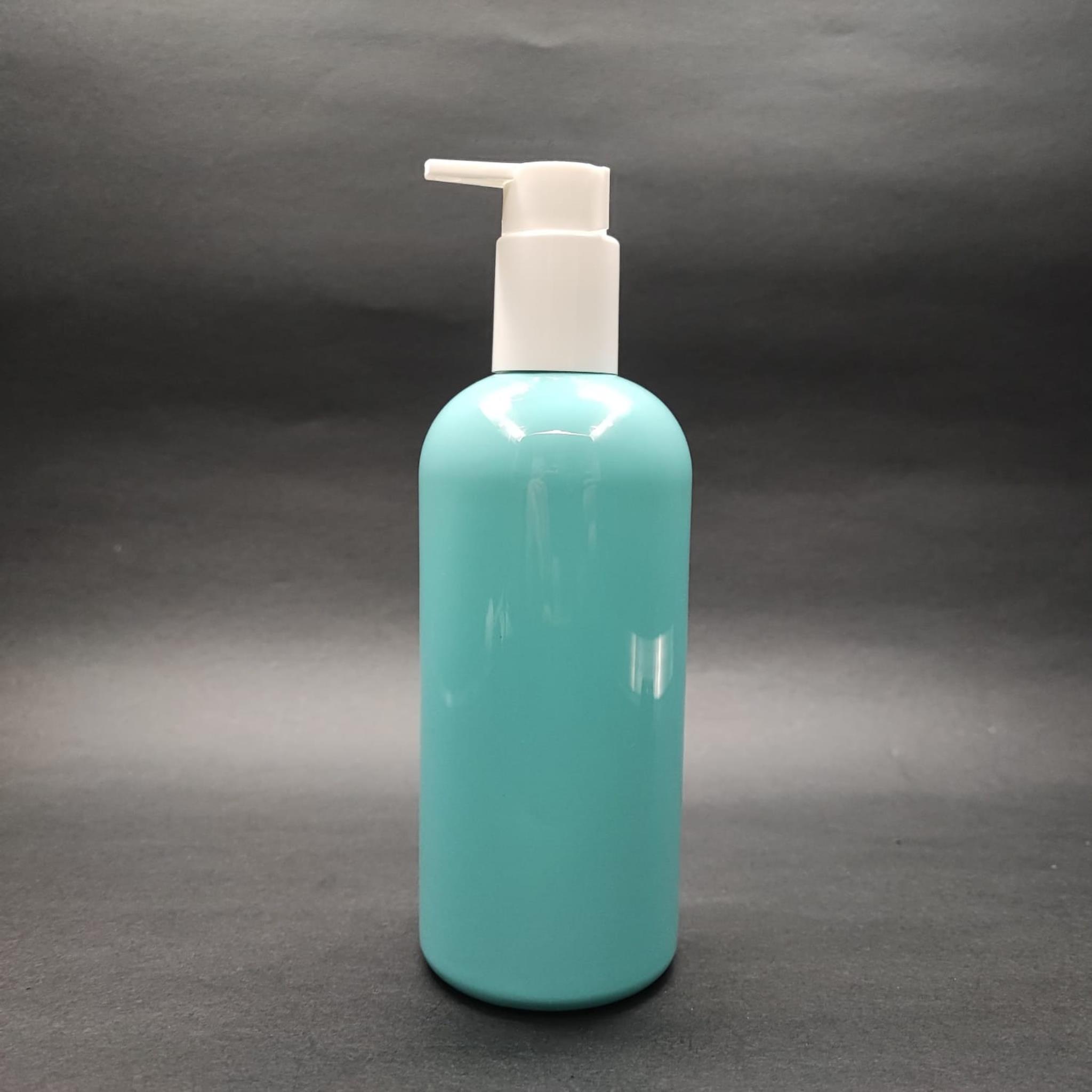 400 CC OVAL BOYUNLU SİLİNDİR PET ŞİŞE (30 GR) - BEYAZ XAVİER LOSYON POMPALI - 400 ML PLASTİK ŞİŞE - TURKUAZ