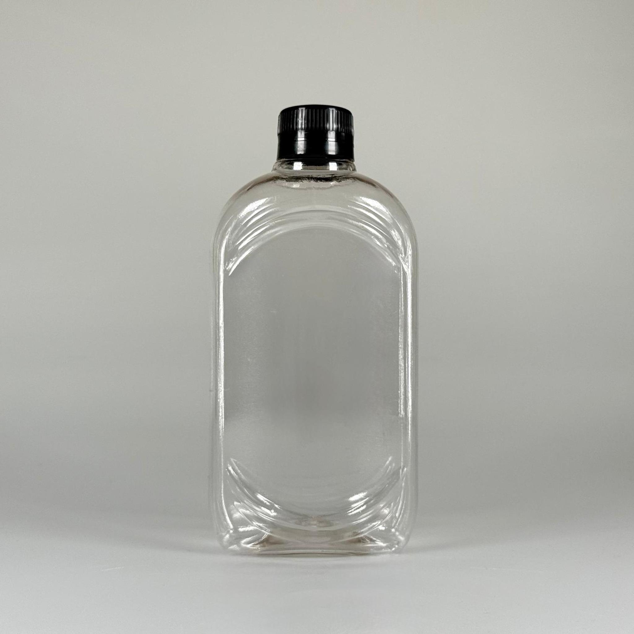 500 CC YASSI PET ŞİŞE SİYAH KİLİTLİ KAPAKLI - 500 ML PET ŞİŞE