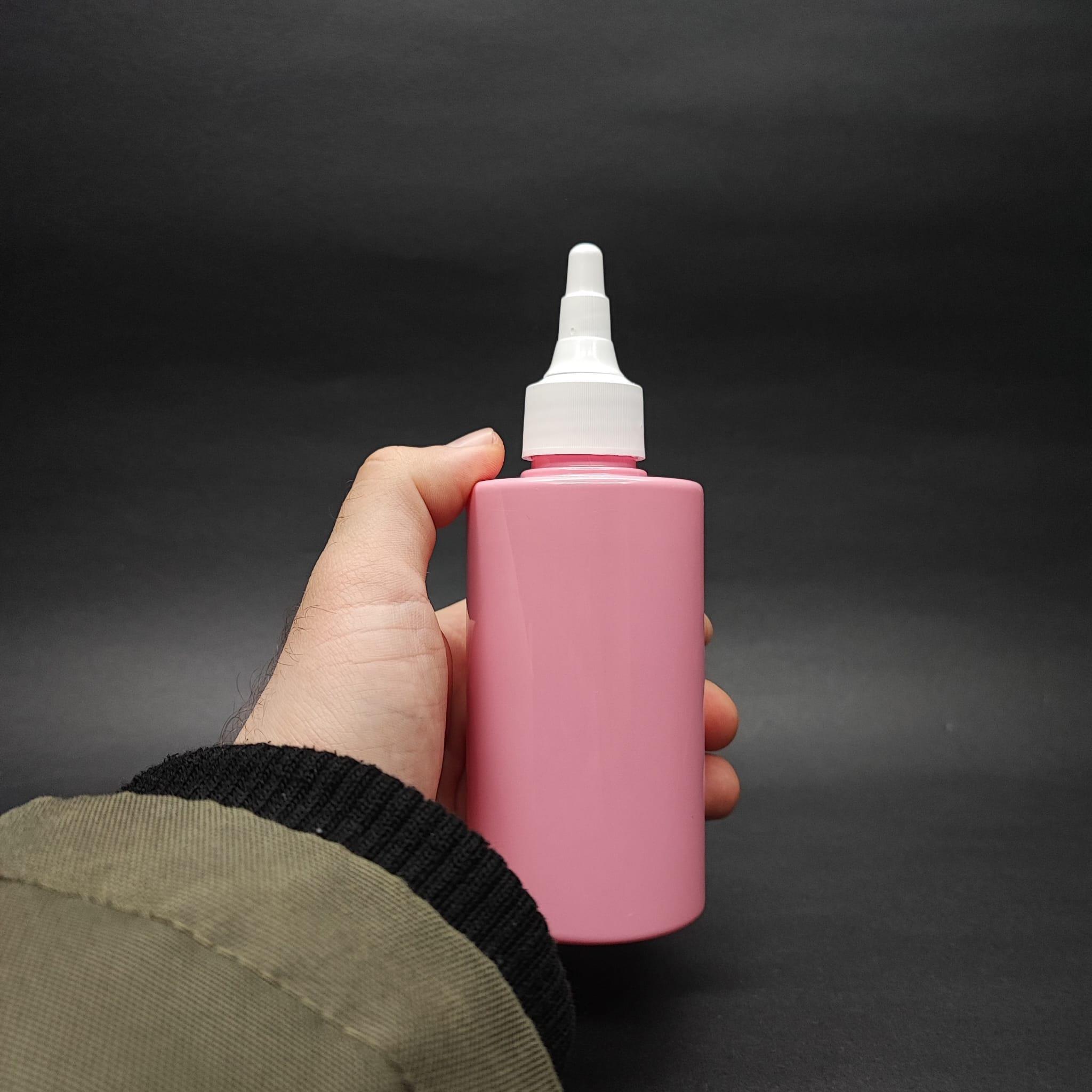 200 CC KÜT BOYUNLU SİLİNDİR PET ŞİŞE (24 GR) - AKITICI ASANSÖR BEYAZ KAPAKLI - 200 ML PLASTİK ŞİŞE - PEMBE