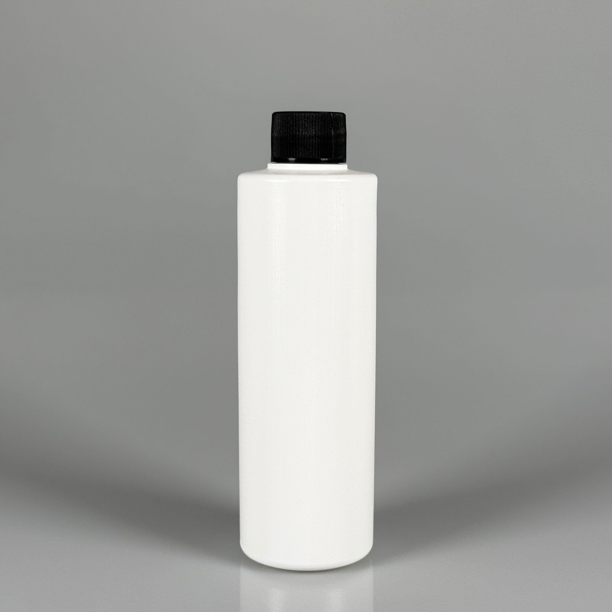 200 CC (SİLME 250 CC) BEYAZ SİLİNDİR MODEL MAT SERT PLASTİK ŞİŞE - SİYAH KAPAKLI - 200 ML BEYAZ POLİETİLEN ŞİŞE