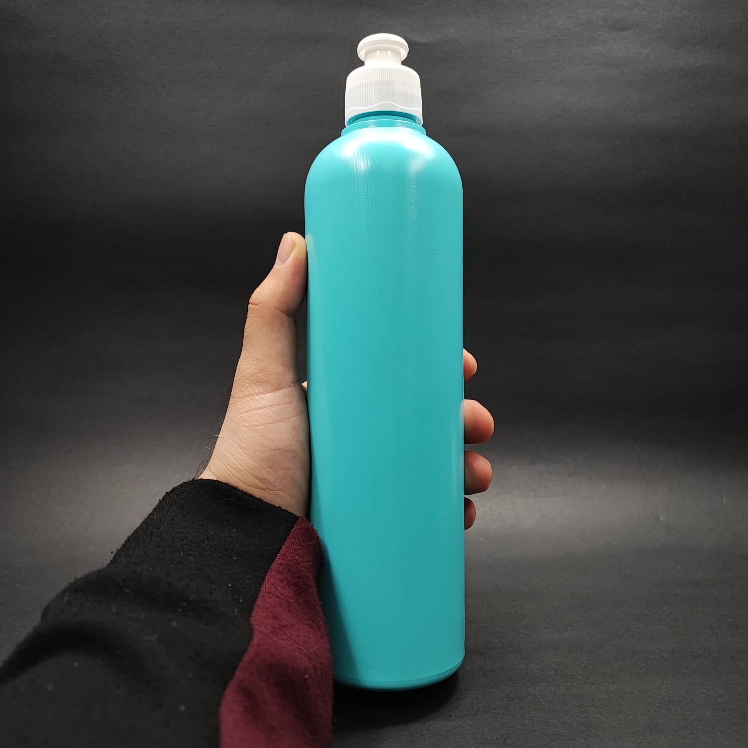 500 CC TURKUAZ POLİETİLEN PE ŞAMPUAN ŞİŞESİ - BEYAZ AKITICILI PUSH PULL KAPAKLI - 500 ML PE ŞAMPUAN ŞİŞESİ