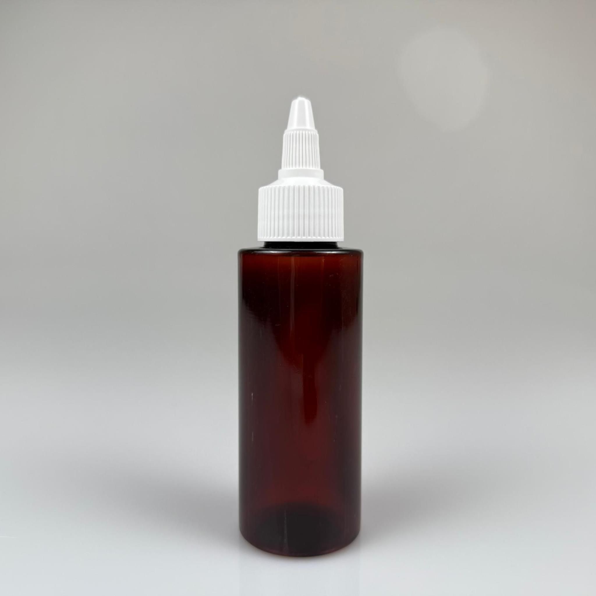 YAĞ, SOS, ACI SOS, SİRKE, SRIRACHA, MÜREKKEP, TUTKAL AKITICI VB BOŞ ŞİŞELERİ - BEYAZ SİVRİ TWİST AKITICI KAPAK + 100 ML KÜT AMBER SERT PET PLASTİK ŞİŞE TAKIM