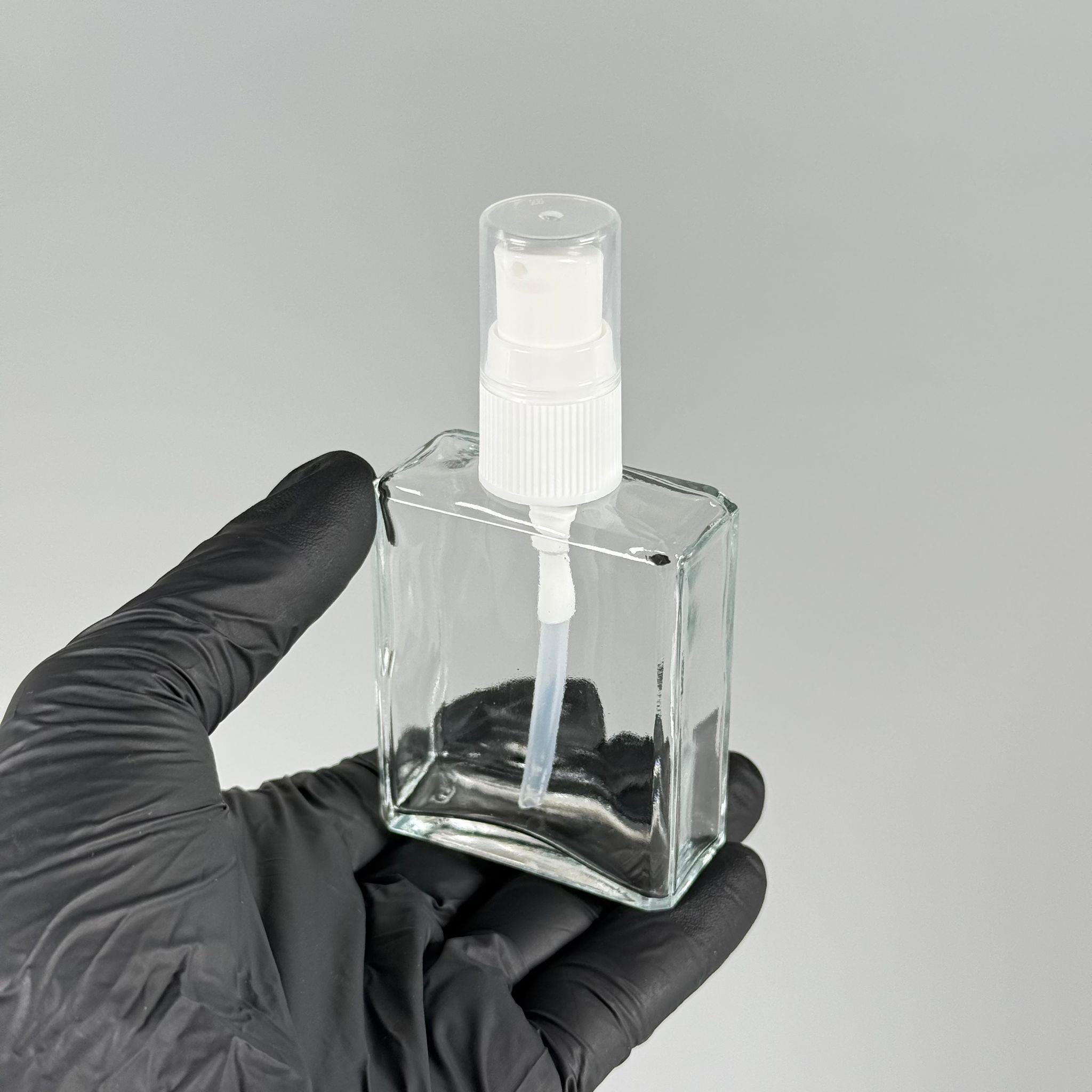 40 CC KÖŞELİ DİKDÖRTGEN KISA MODEL CAM ŞİŞE - BEYAZ LOSYON POMPALI - 40 ML PRESTİJLİ ŞİŞE