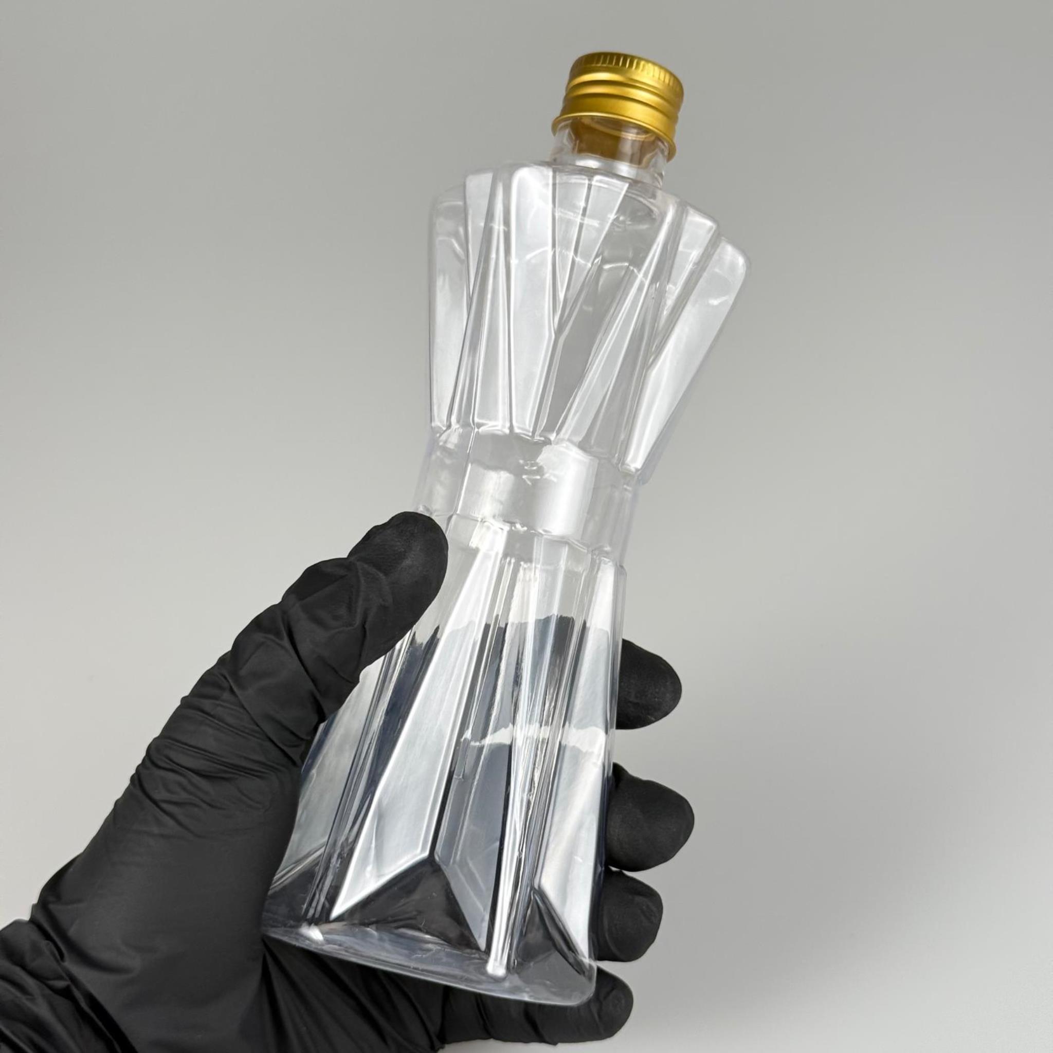 300 CC ELMAS MODEL PET ŞİŞE - 24 AĞIZ (27 GR) + KÖPÜK CONTALI GOLD METAL ALÜMİNYUM KAPAK - 300 ML PET ŞİŞE