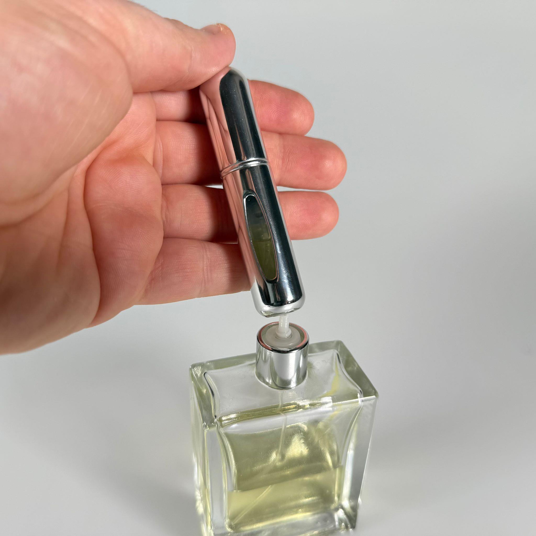 CEP PARFÜM ŞİŞESİ, ALTTAN DOLDURMA, 5 ML ATOMİZER FISFISLI MİNİ SEYAHAT PARFÜM ŞİŞESİ, 5 CC ALTTAN DOLDURULABİLİR MİNİ CEP PARFÜM ŞİŞESİ GÜMÜŞ