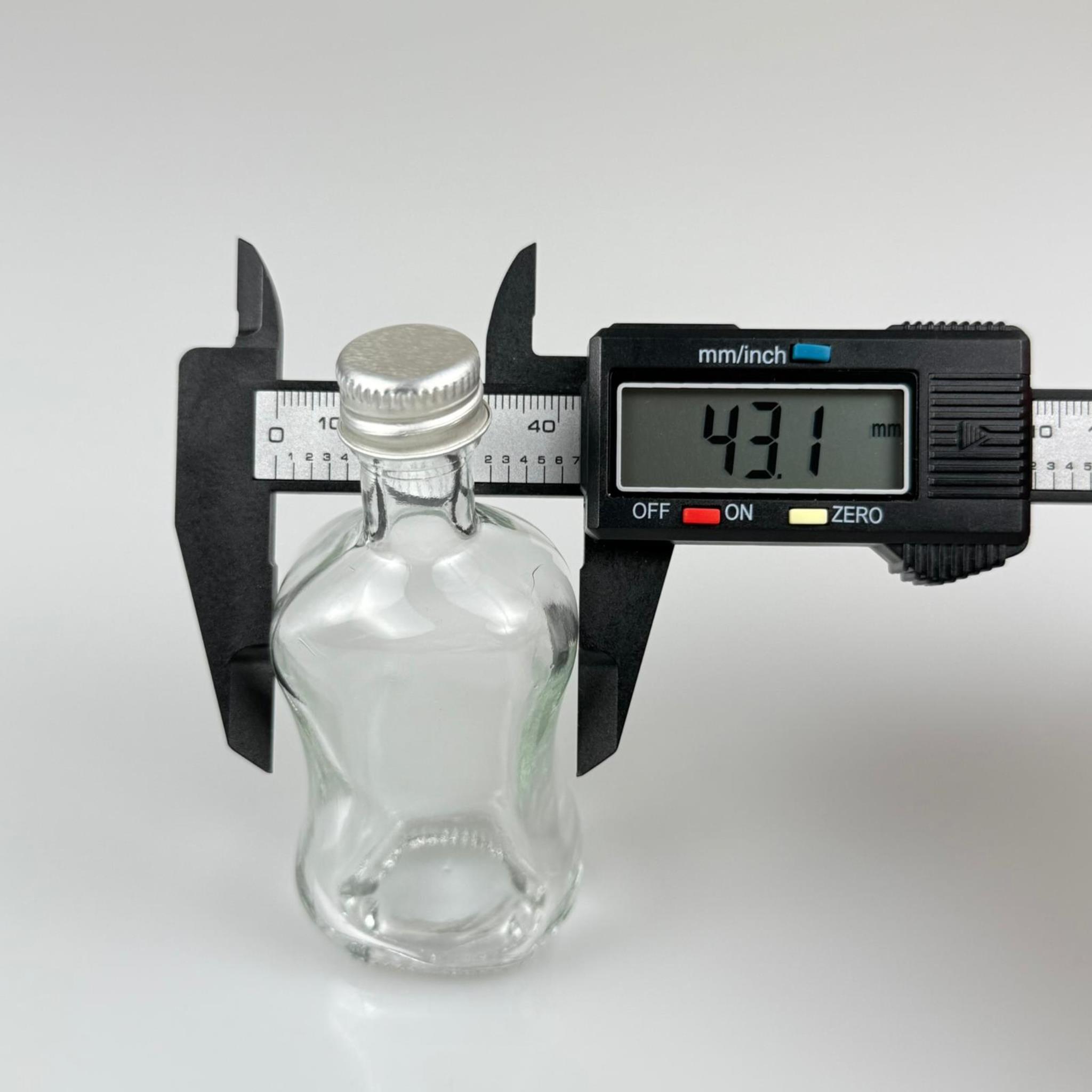 50 CC BOĞAZLI İNCE BELLİ CAM ŞİŞE - GÜMÜŞ METAL KAPAKLI KOLONYA TIPALI - 50 ML PRESTİJLİ ŞİŞE
