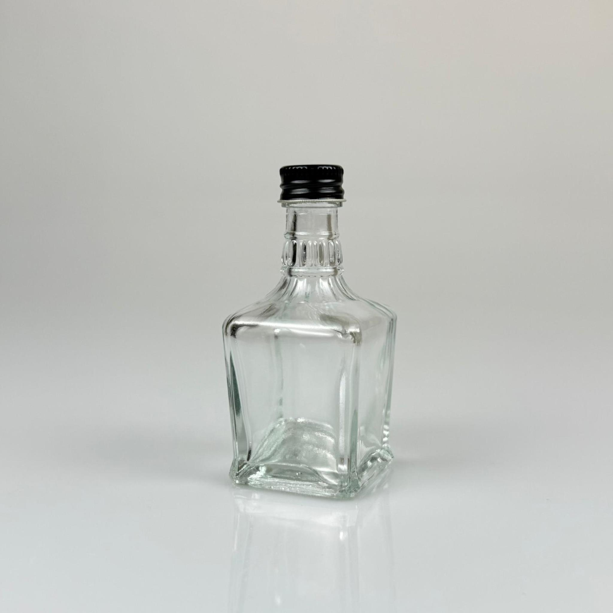 50 CC BOĞAZLI KONİK CAM ŞİŞE - SİYAH METAL KAPAKLI - 50 ML PRESTİJLİ ŞİŞE