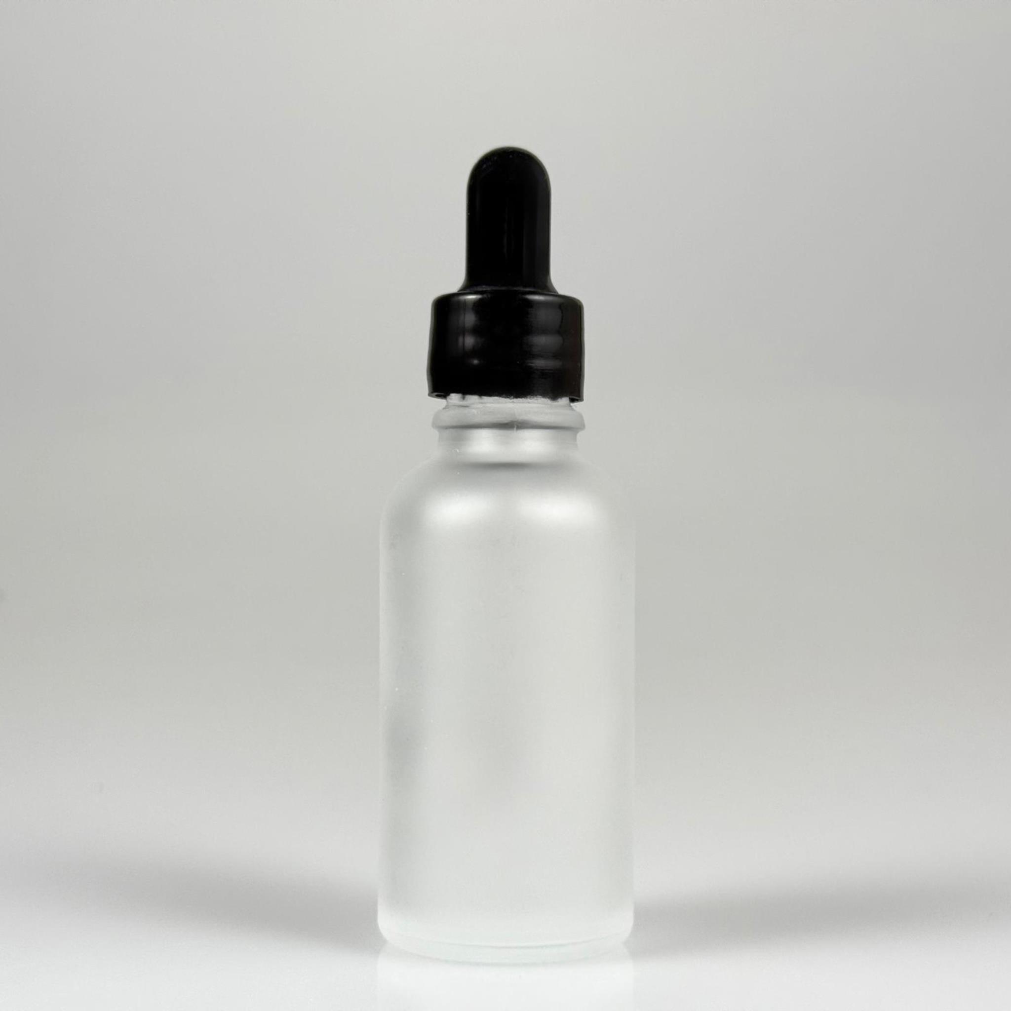 30 CC BUZLU CAM DAMLALIKLI ŞİŞE - SİYAH EMZİK + SİYAH DÜZ KAPAK + CAM PİPET TAKIM - 30 ML BUZLU DAMLALIKLI ŞİŞE SETİ