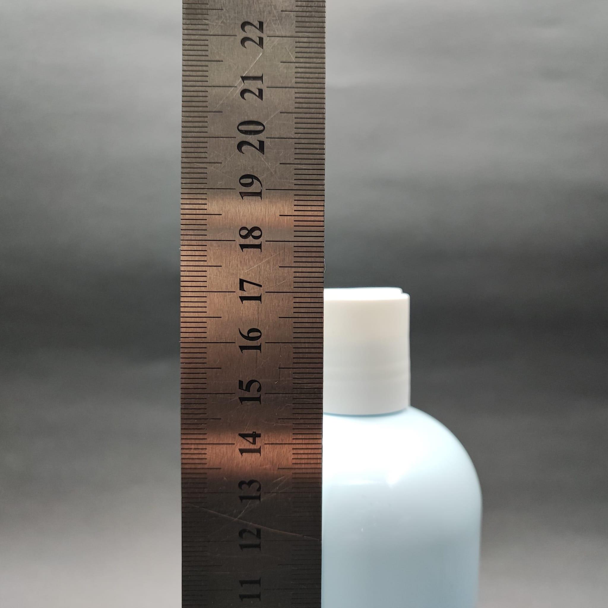 400 CC OVAL BOYUNLU SİLİNDİR PET ŞİŞE (30 GR) - BEYAZ DİSKTOP ŞAMPUAN KAPAKLI - 400 ML PLASTİK ŞİŞE - BEBEK MAVİSİ