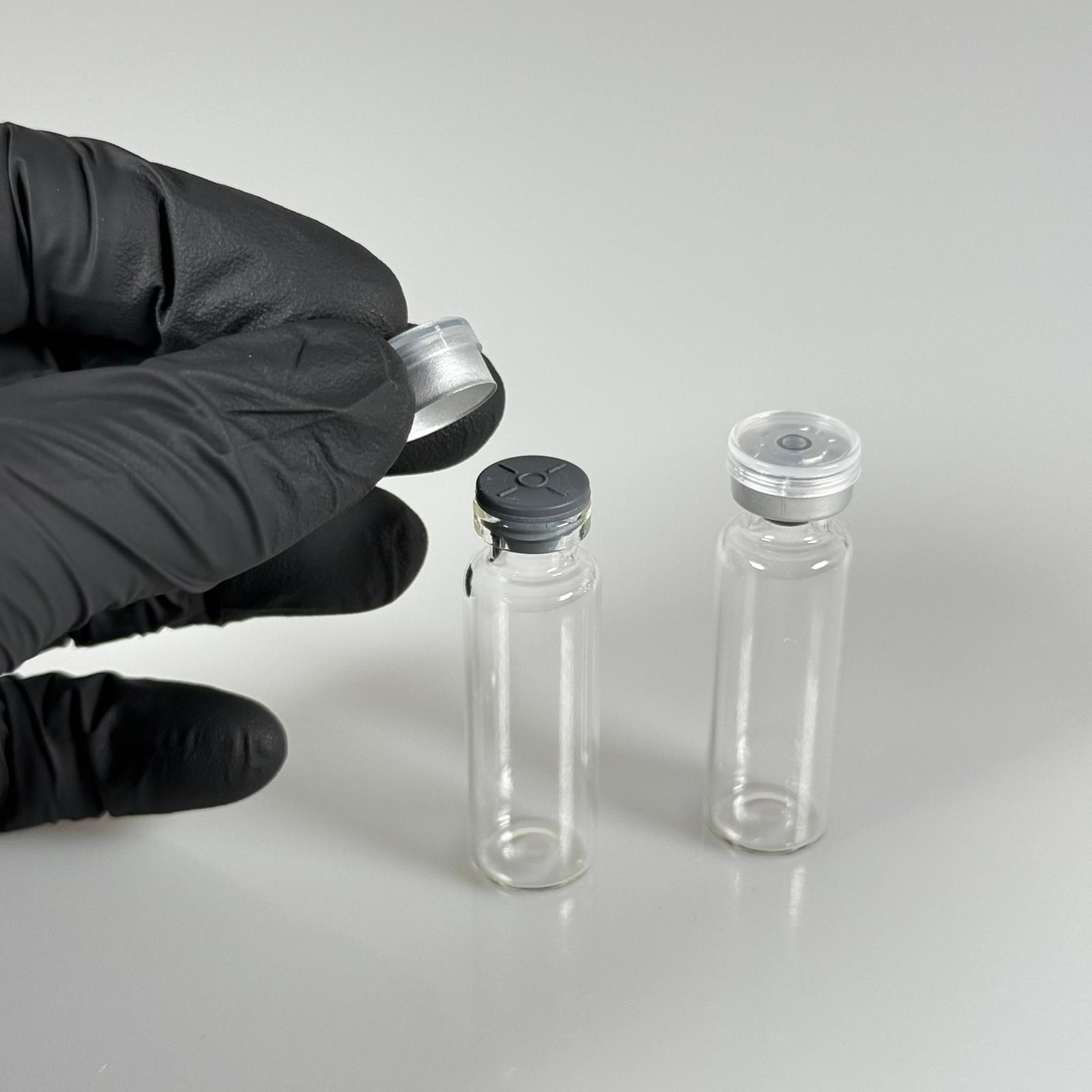 5 ML vial flakon şişe - 13 ağız 5 cc şeffaf cam ilaç şişesi + kauçuk butil enjektör tıpası + gümüş alüminyum kapaklı takım