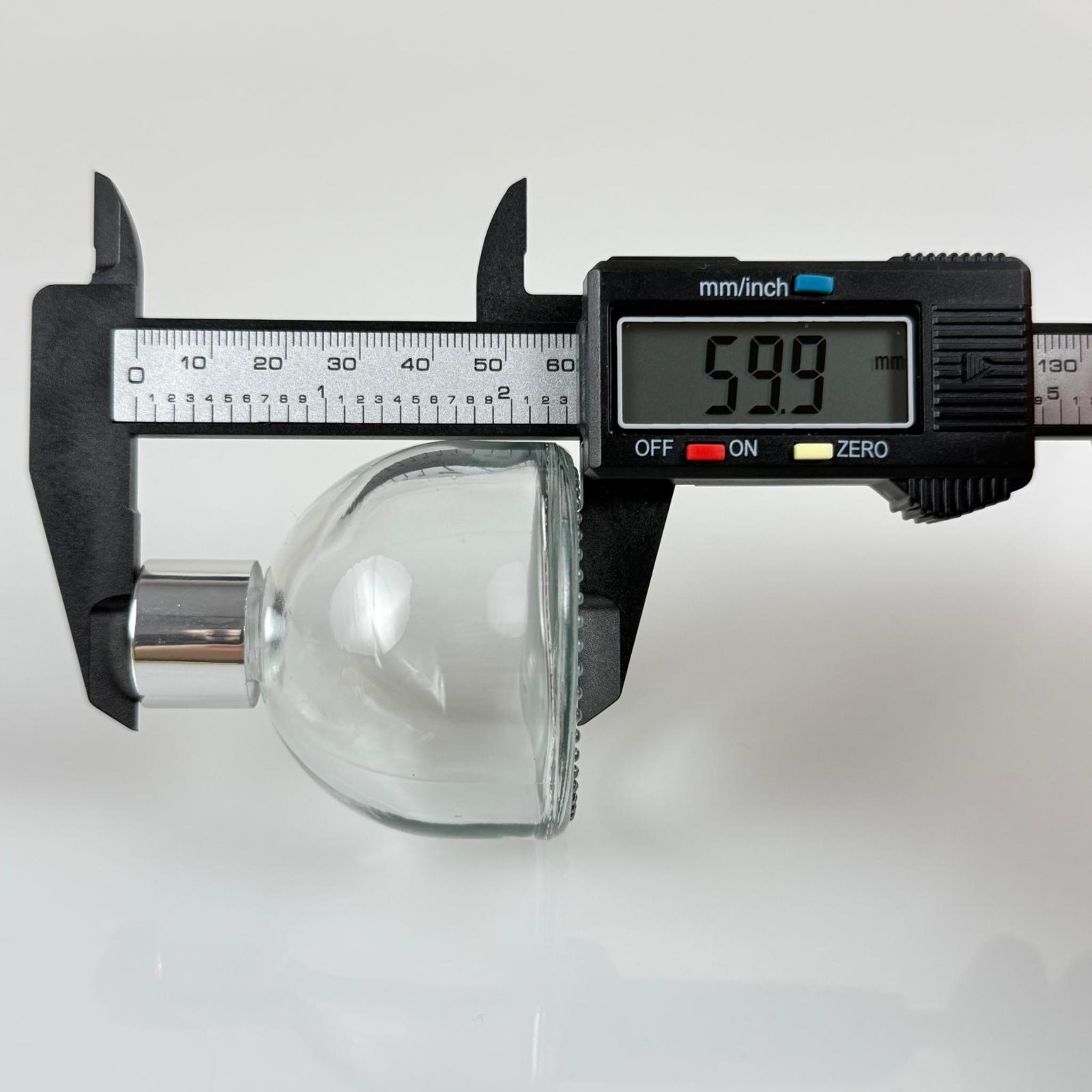 KUBBE MODEL CAM KOLONYA ŞİŞESİ + METAL GÜMÜŞ KAPAK + TIPA - 50 ML - HEDİYELİK KOLONYA ŞİŞELERİ