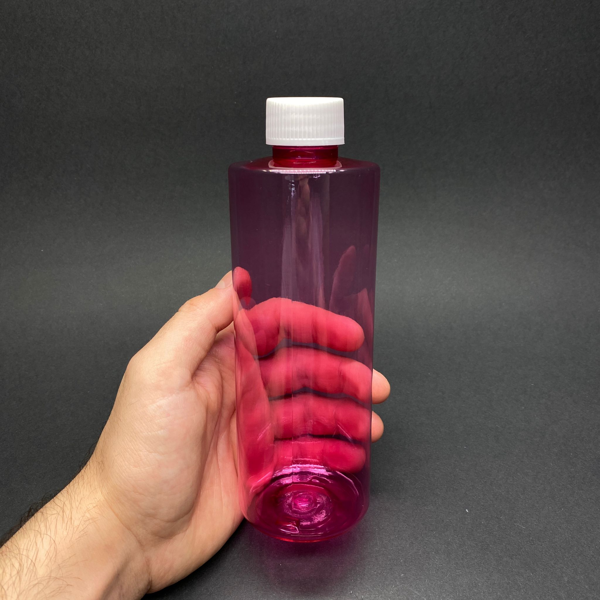 400 CC PEMBE PET ŞİŞE - BEYAZ CONTALI KAPAKLI - 400 ML KALIN PLASTİK ŞİŞE