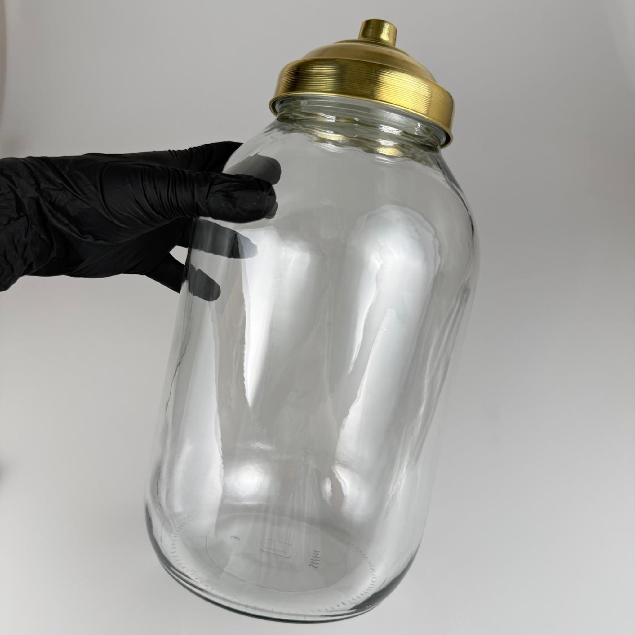AKTAR, BAKKALİYE, TEŞHİR İÇİN NOSTALJİ PİRİNÇ KAPAKLI CAM KAVANOZ - 5000 ML
