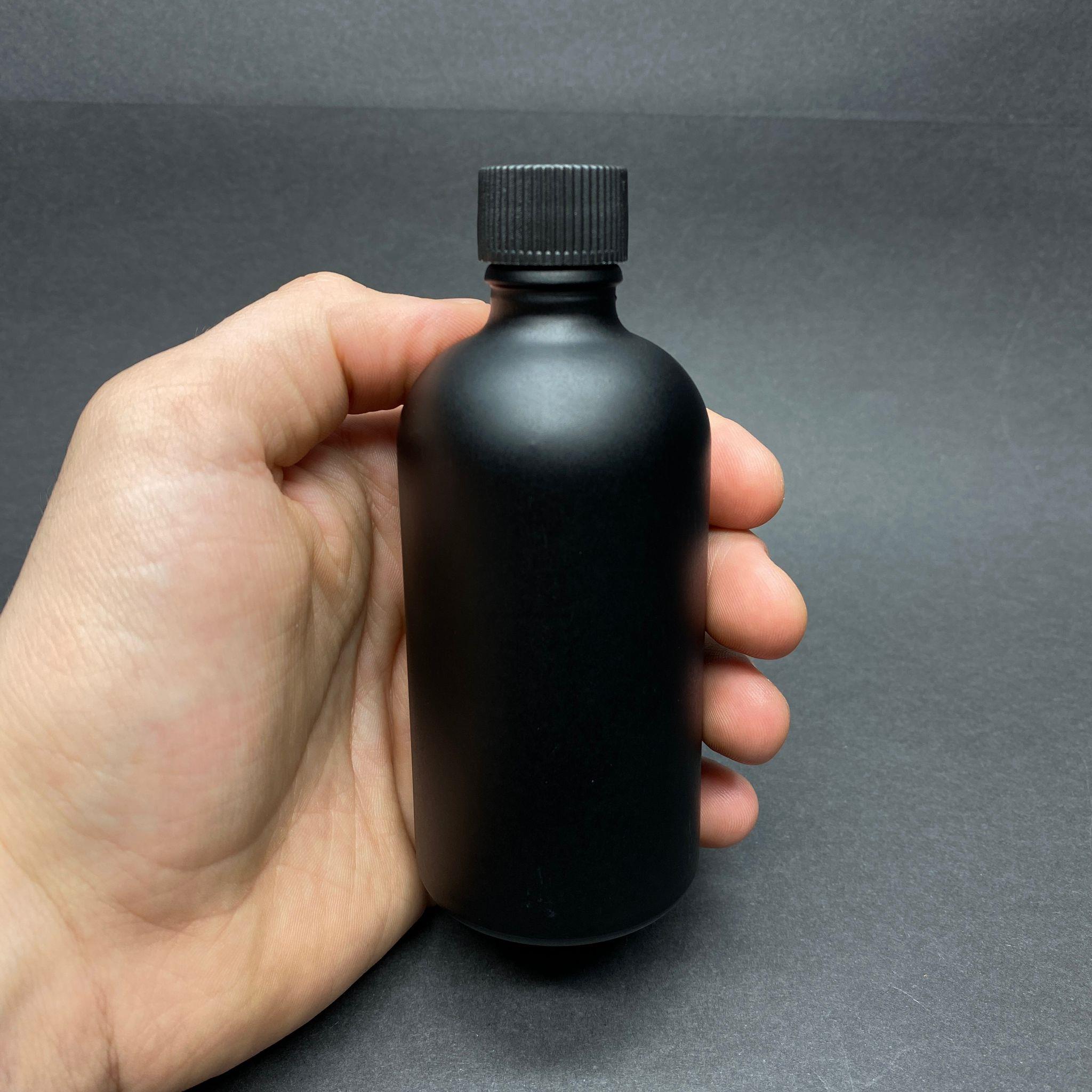 100 CC MAT SİYAH CAM ŞİŞE - SİYAH PLASTİK KAPAKLI - 100 ML SİYAH CAM ŞİŞE